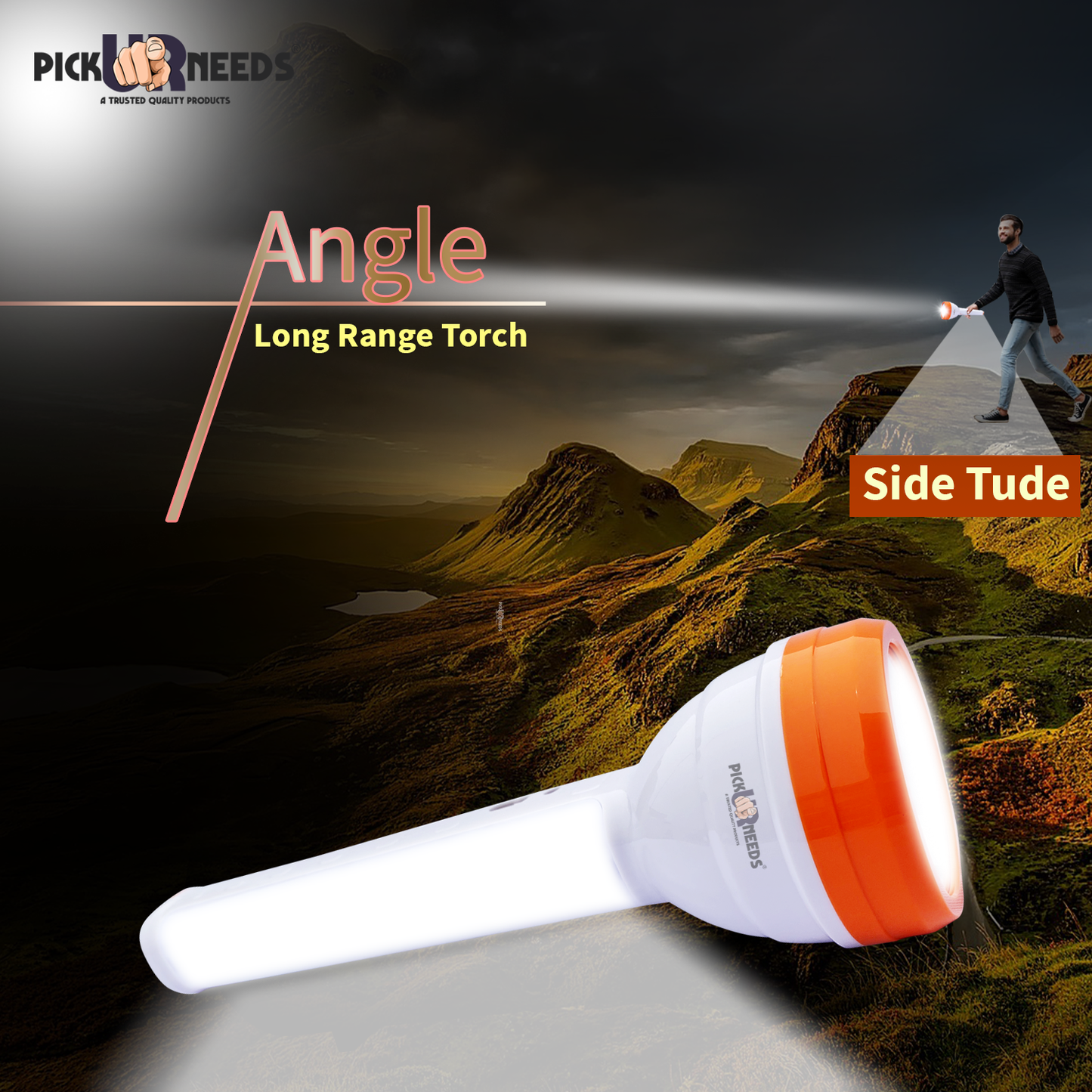 Pick Ur Needs 2 In 1 Emergency Rechargeable Long Range 50W+Tube LED Search Torch Light Torch