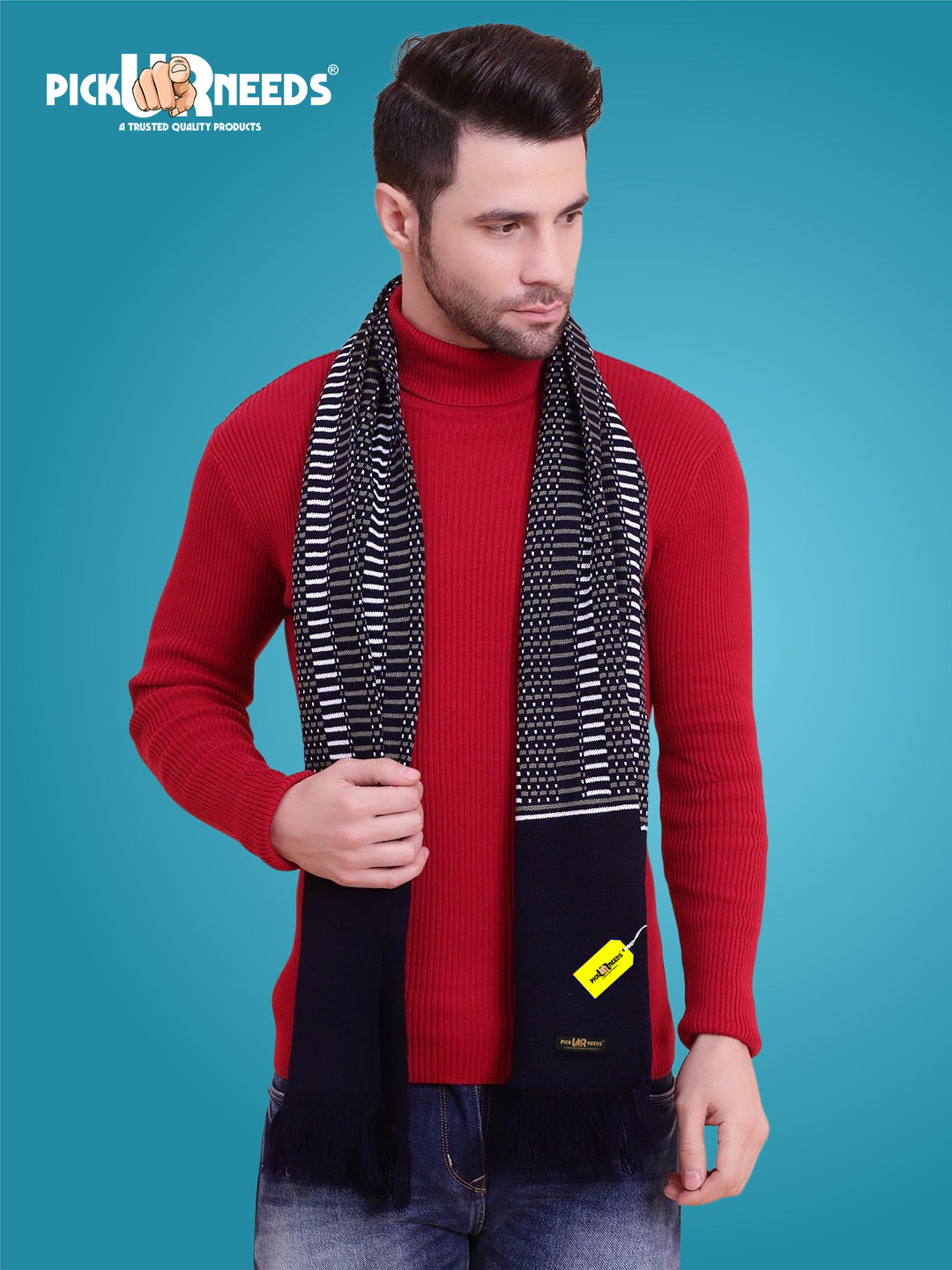 Pick Ur Needs Premium Winter Muffler for Men Soft Woolen Knitted Scarf for Warmth & Style