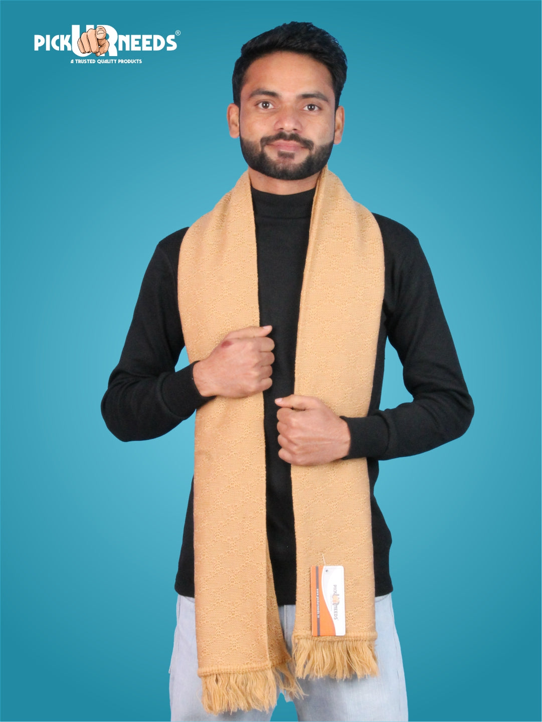 Pick Ur Needs Premium Soft Winter Muffler for Men Lightweight Warm Woolen Scarf Stylish Neck Muffler for Outdoor & Casual Use