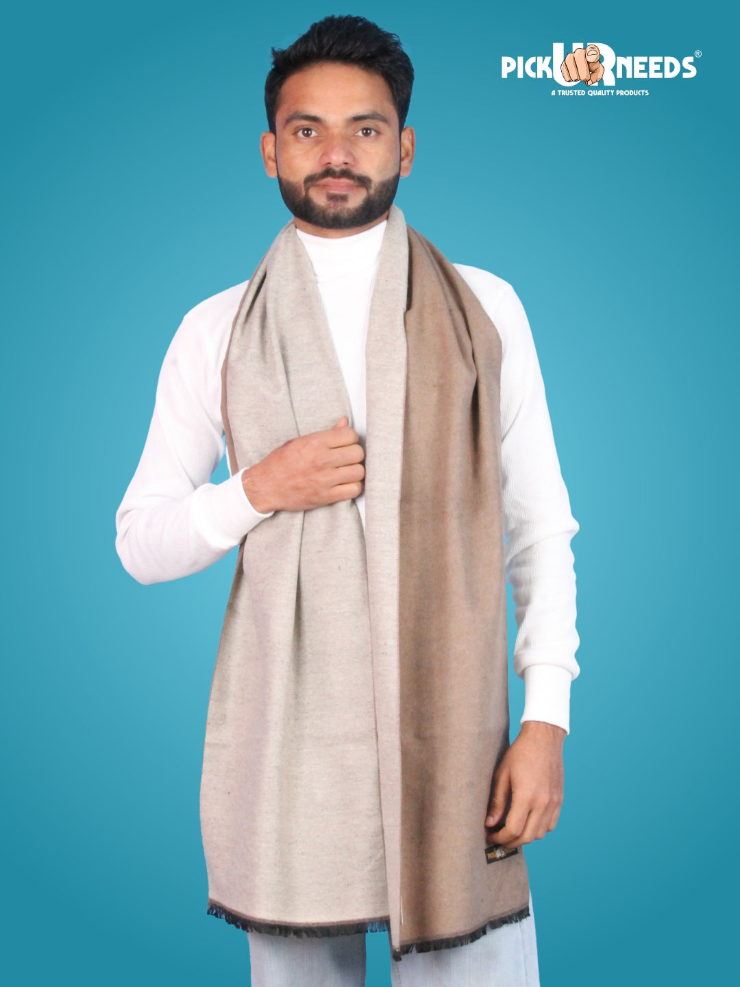 Pick Ur Needs Reversible Winter Muffler for Men Dual-Color Soft Woolen Scarf Warm, Stylish & Lightweight Muffler for Casual, Office & Outdoor Wear