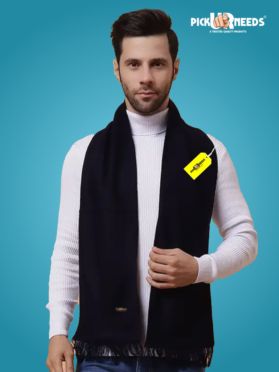 Pick Ur Needs Premium Soft, Warm & Breathable Wool Blend Winter Scarf for Men Fashionable Elegant Muffler