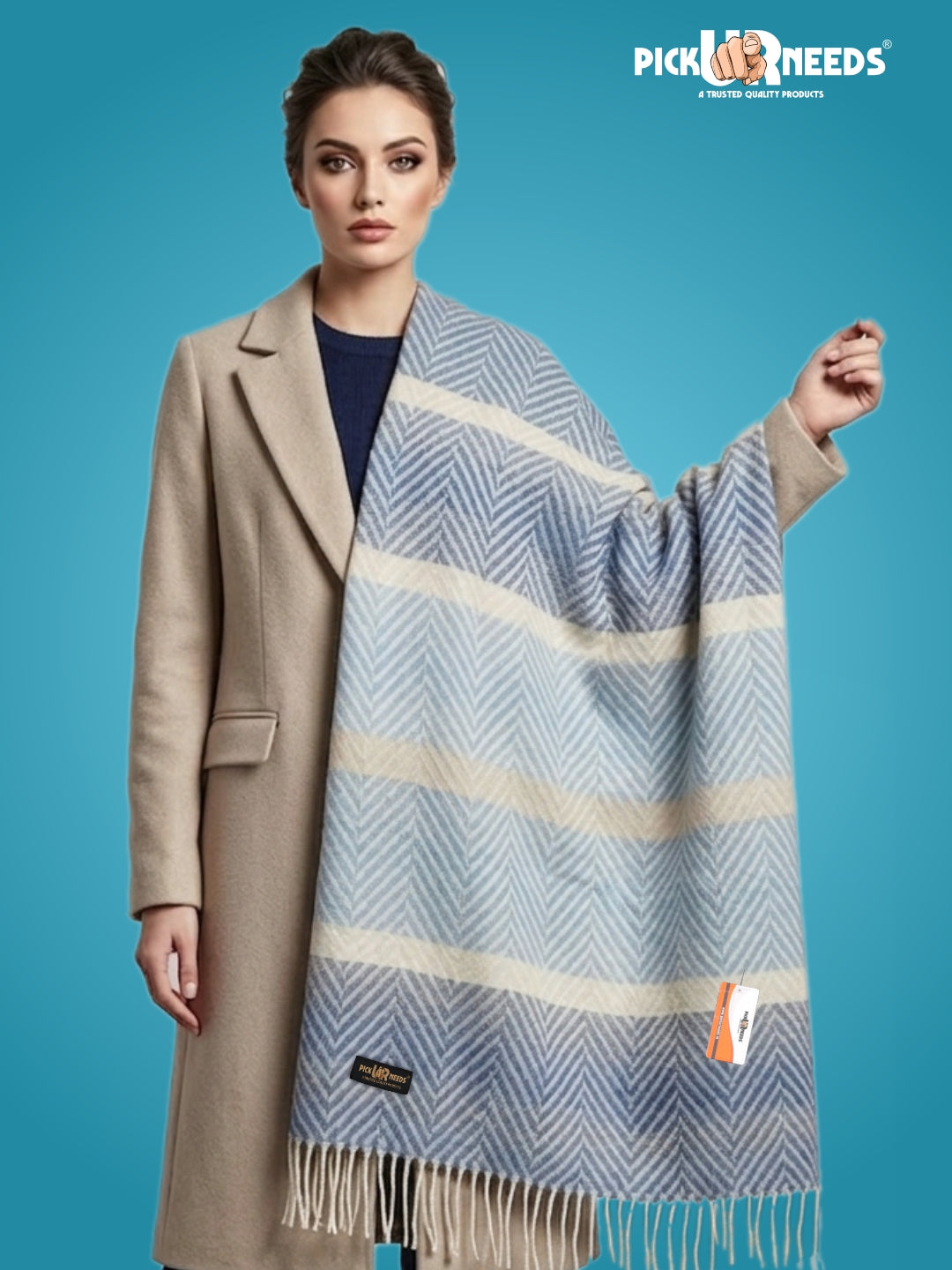 Pick Ur Needs Women's Designer Shawl Cozy Winter Wrap Soft Lightweight Shawl for Office & Travel