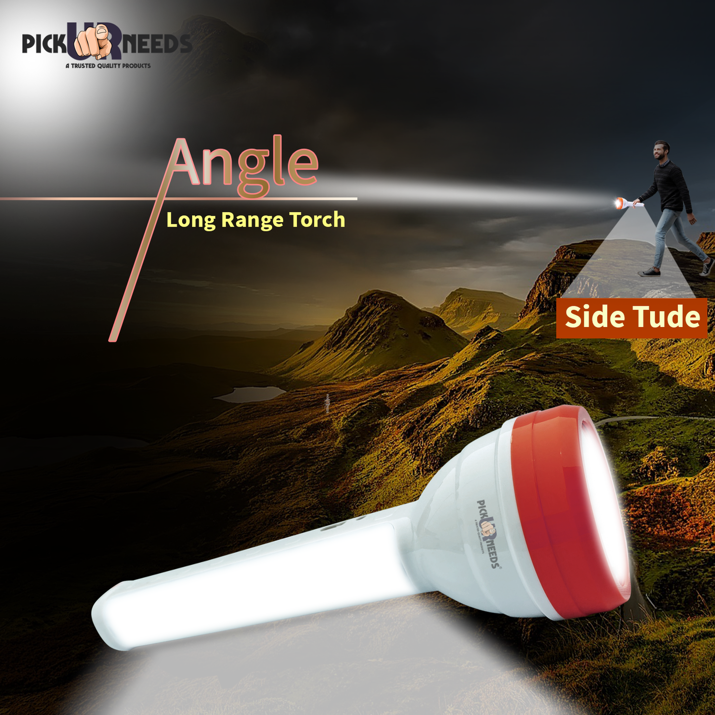 Pick Ur Needs 2 In 1 Emergency Rechargeable Long Range 50W+Tube LED Search Torch Light Torch