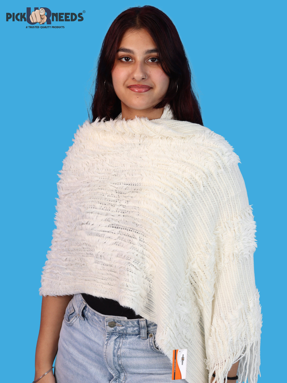 Pick Ur Needs Warm Winter Shawl & Stole for Women & Girls Soft Textured Woven Wrap with Fringe Detailing