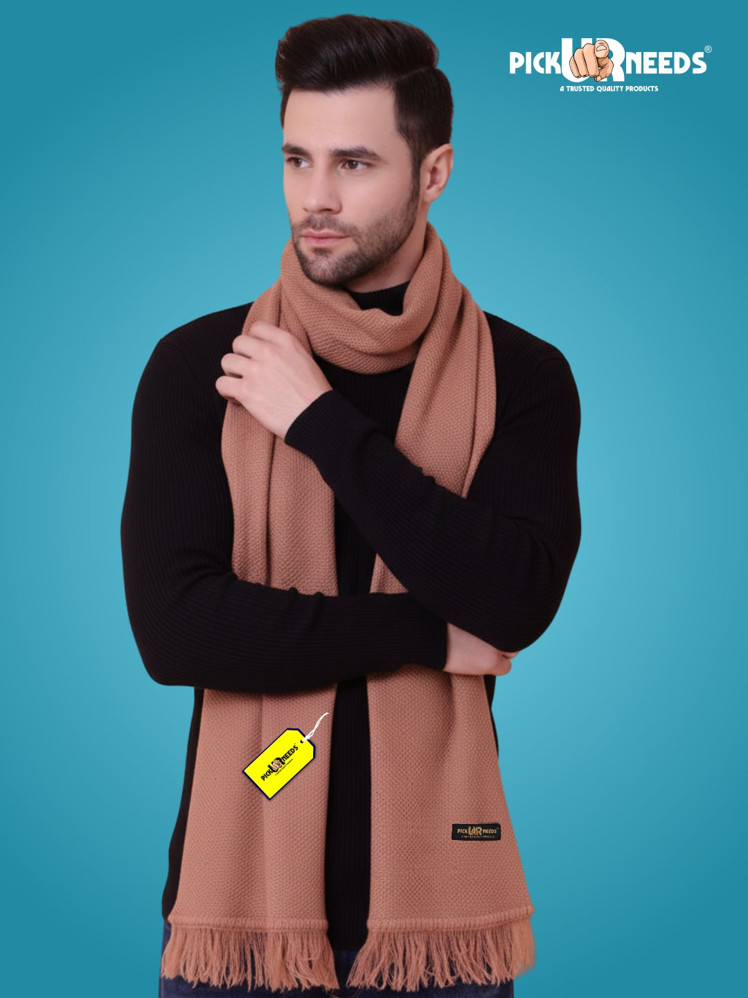 Pick Ur Needs Premium Soft, Warm & Breathable Wool Blend Winter Scarf for Men Fashionable Elegant Muffler