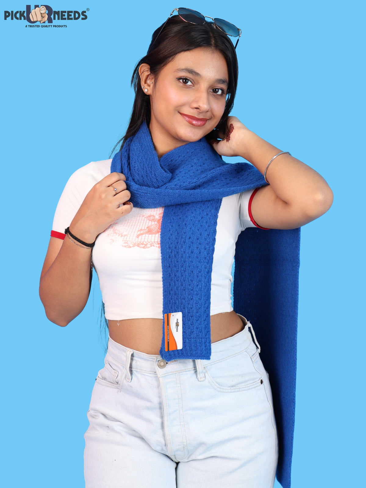 Pick Ur Needs Womens Soft Muffler Scarf, Lightweight Knitted Winter Stole, Warm & Cozy Long Neck Wrap for Women & Girls