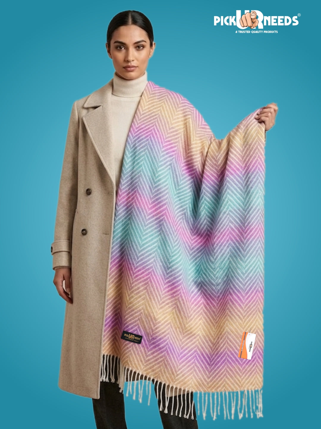 Pick Ur Needs Women's Designer Shawl Cozy Winter Wrap Soft Lightweight Shawl for Office & Travel