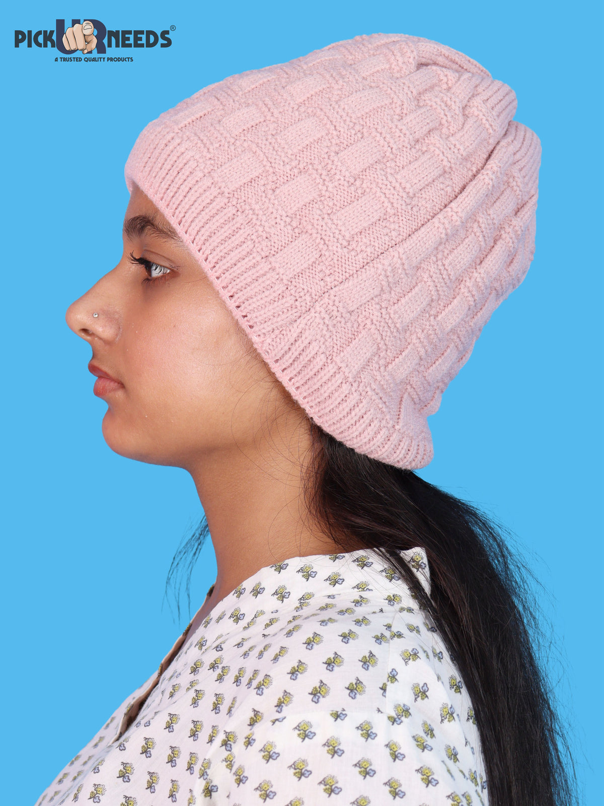 Pick Ur Needs Stylish Winter Cap for Women & Girls Warm Cozy Stretchable with Soft Knit Fabric