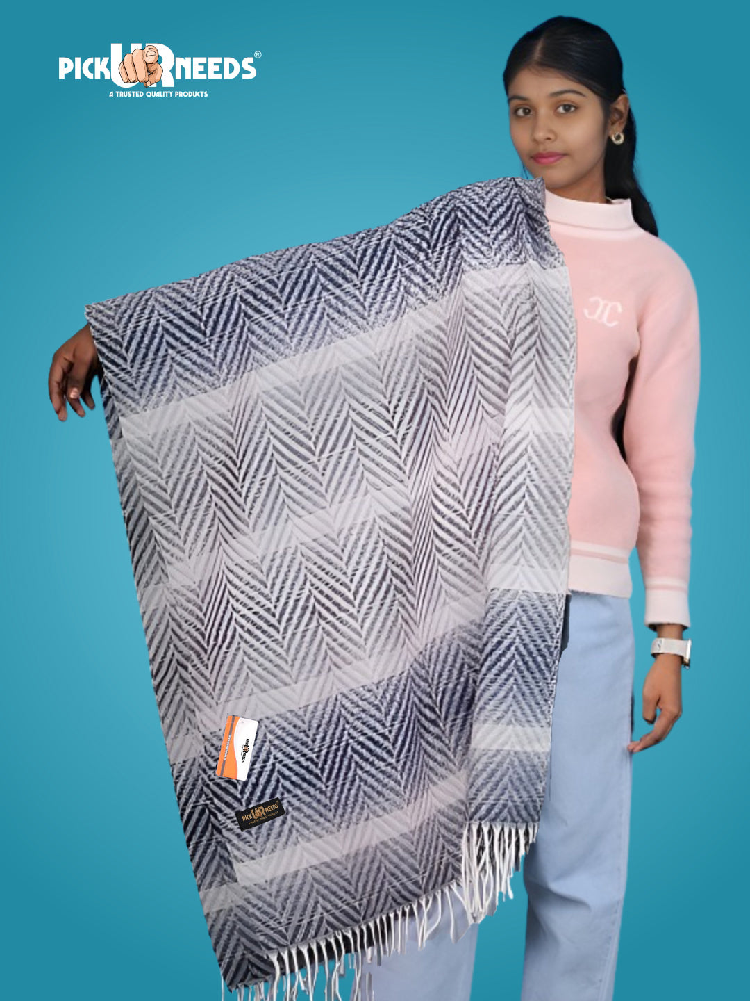 Pick Ur Needs Women's Designer Shawl Cozy Winter Wrap Soft Lightweight Shawl for Office & Travel