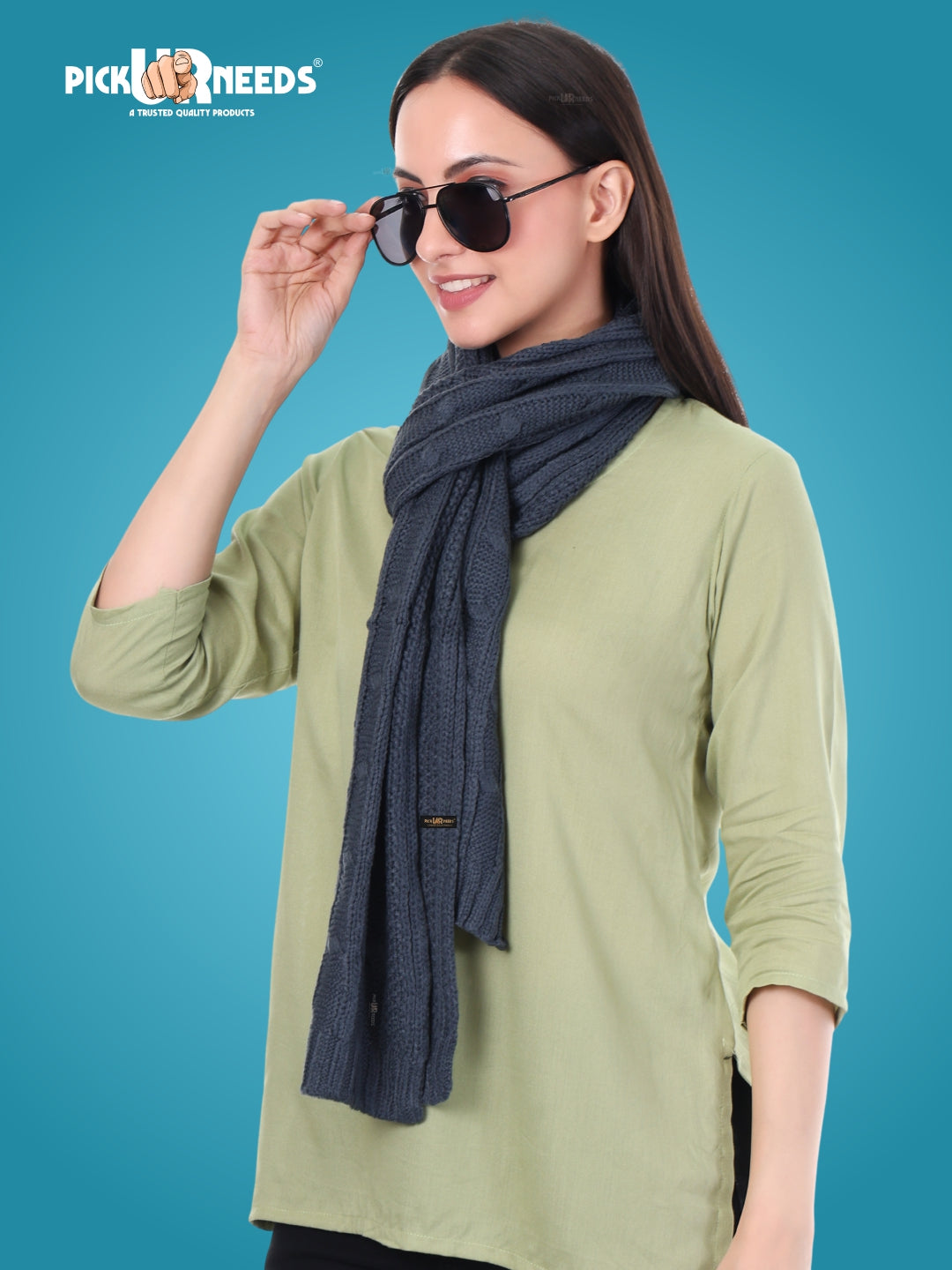 Pick Ur Needs Women’s Woolen Muffler Soft & Warm Knitted Scarf Winter Neck Wrap Premium Acrylic Wool Stylish Hand-Washable