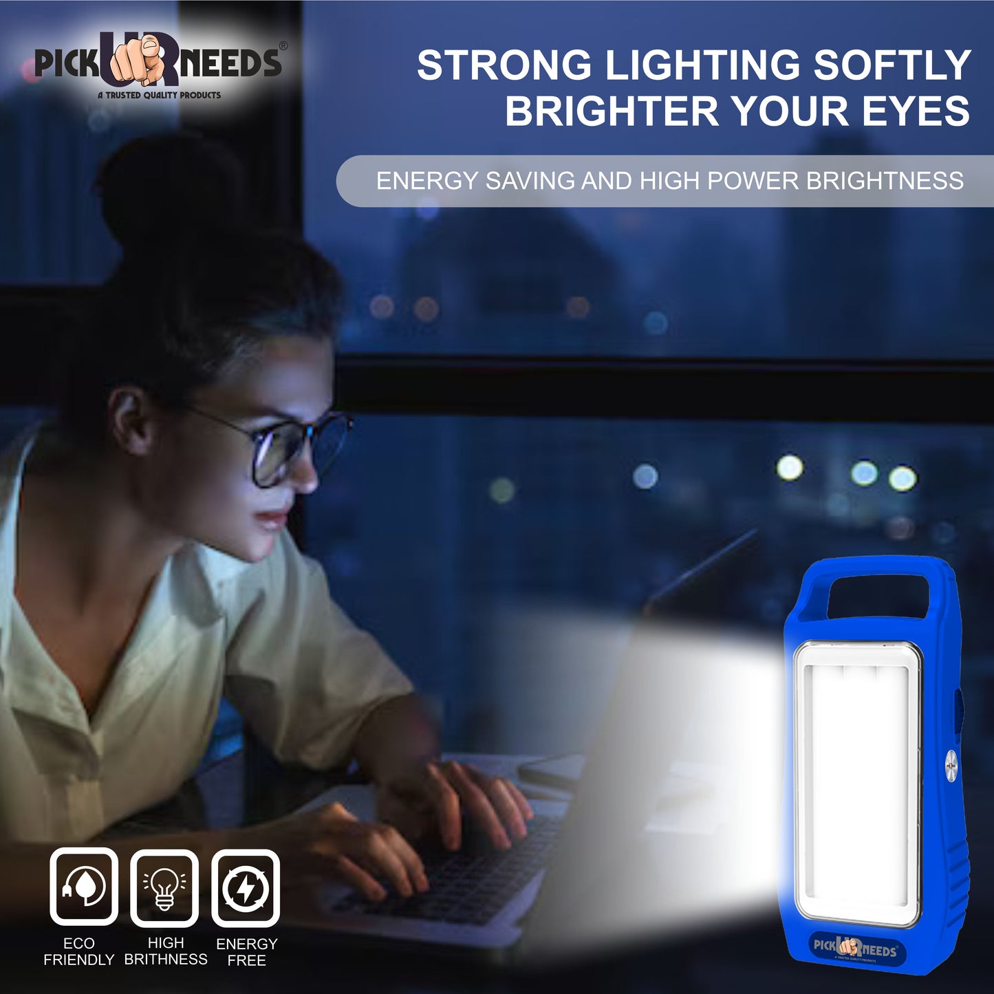Pick Ur Needs Rechargeable Home Emergency Lantern With 3 Bright Tube Light Long Battery Backup 5 hrs Torch Emergency Light