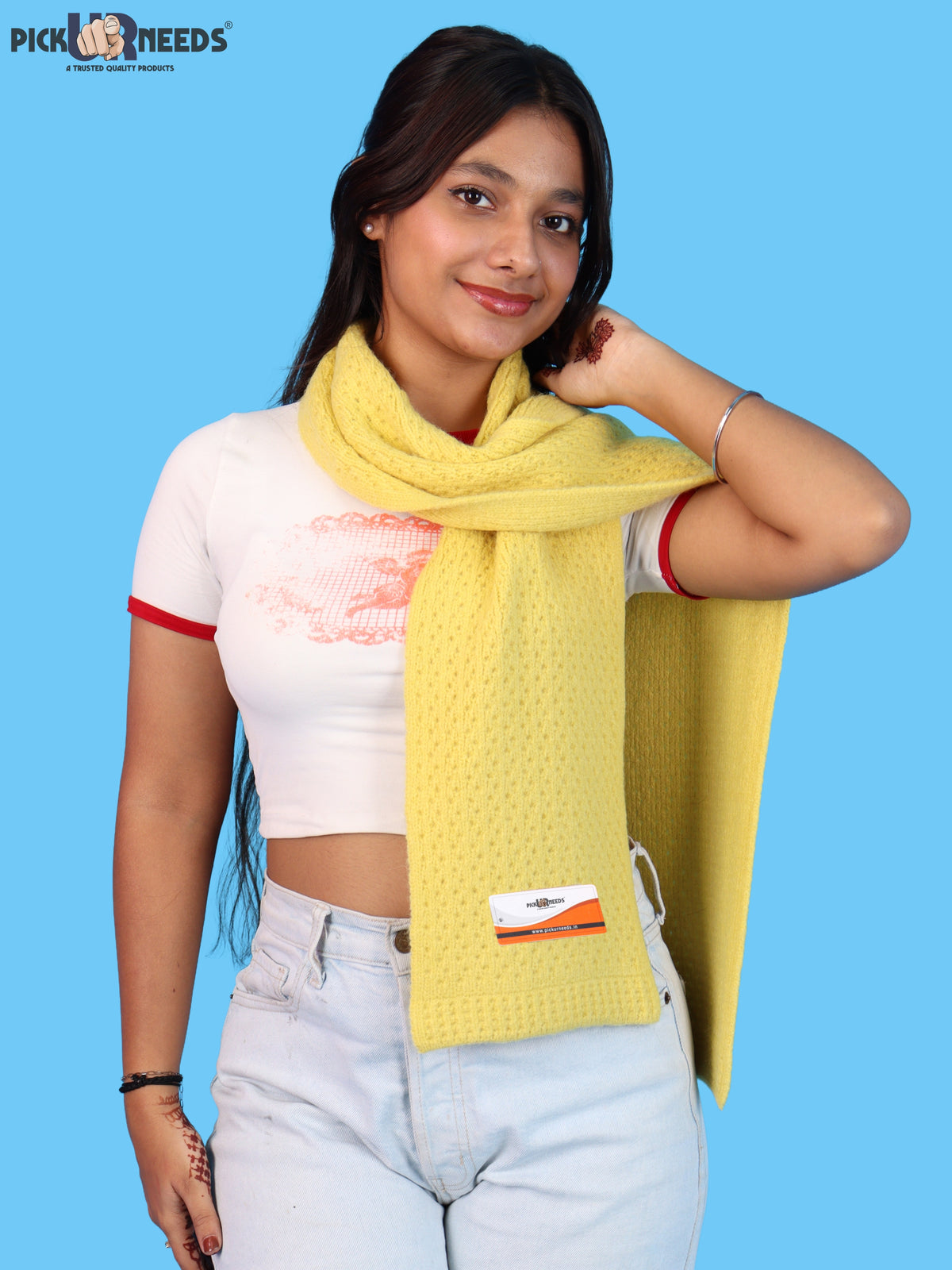 Pick Ur Needs Womens Soft Muffler Scarf, Lightweight Knitted Winter Stole, Warm & Cozy Long Neck Wrap for Women & Girls