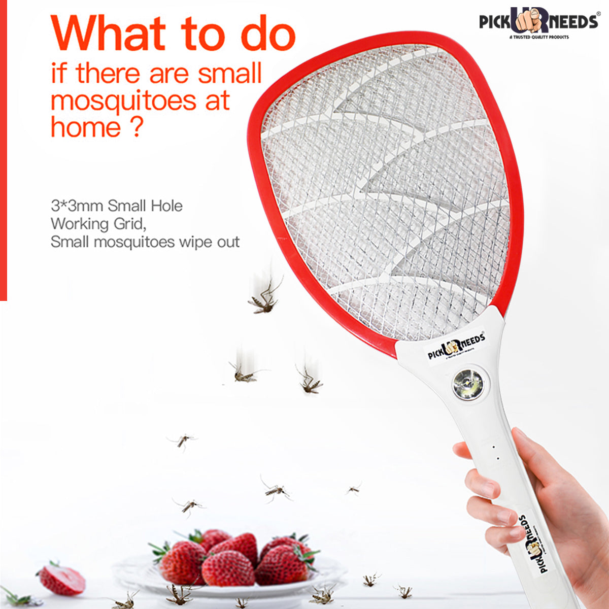 Pick Ur Needs Mosquito Racket Bat Rechargeable Anti Electric Insect Killer Racquet Bat | Fly Swatter with USB Charging