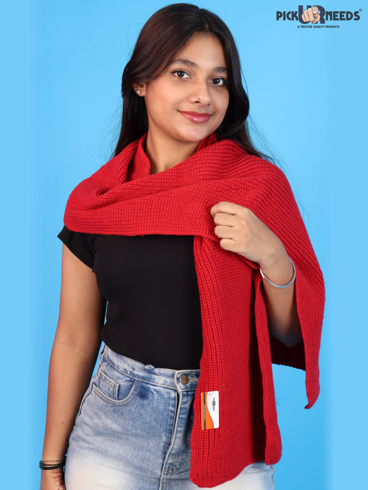 Pick Ur Needs Soft Warm Winter Muffler Shawl Stole Knitted Wrap for Girls & Women Stylish Lightweight Shoulder Scarf