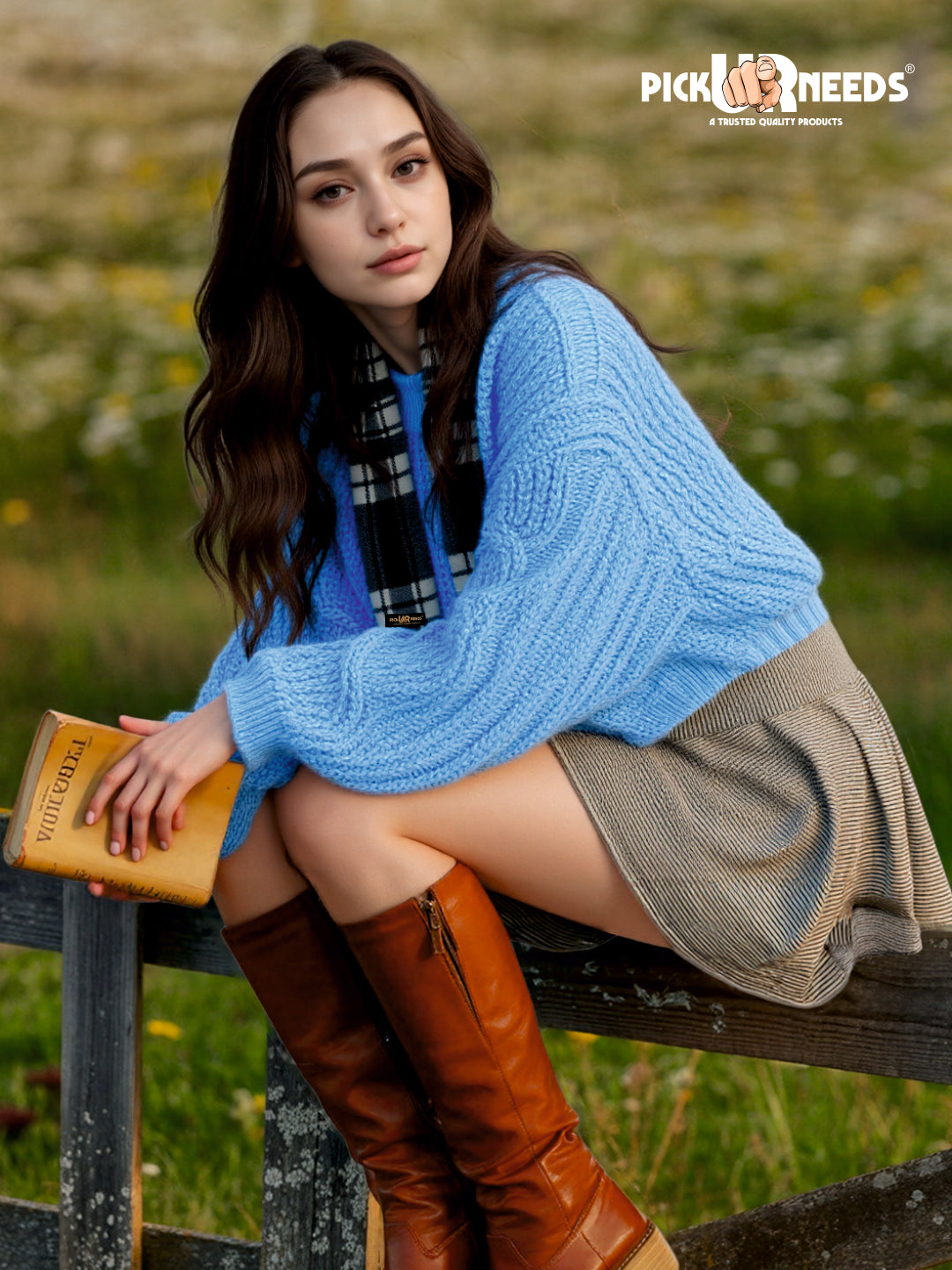 Pick Ur Needs Pure Cashmere Womens Winter Stylish Muffler Warm, Soft and Trendy Scarves for Cold W