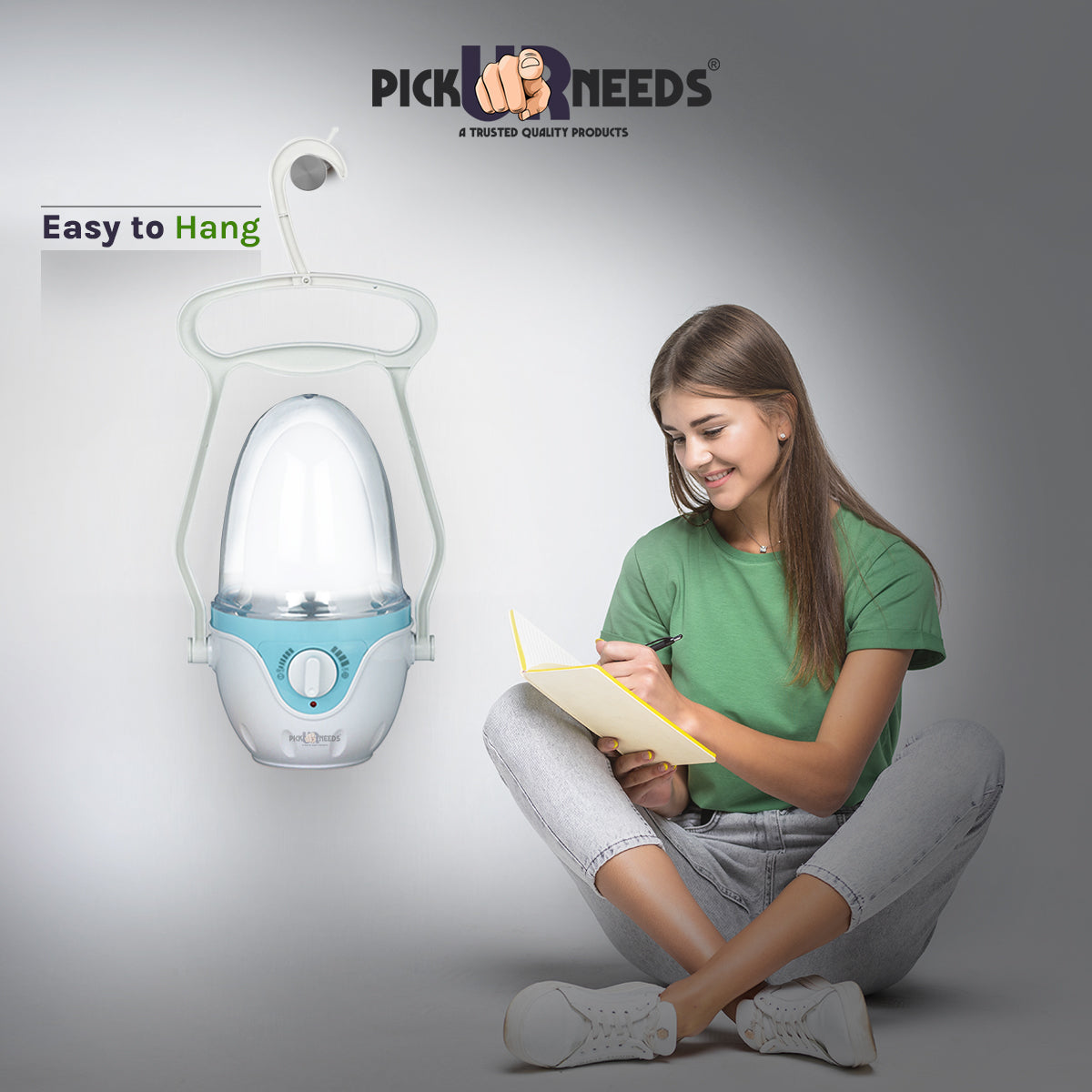 Pick Ur Needs Home Emergency Rechargeable LED Lantern Lamp Light With Solar Panel 12 hrs Lantern Emergency Light (With Solar)