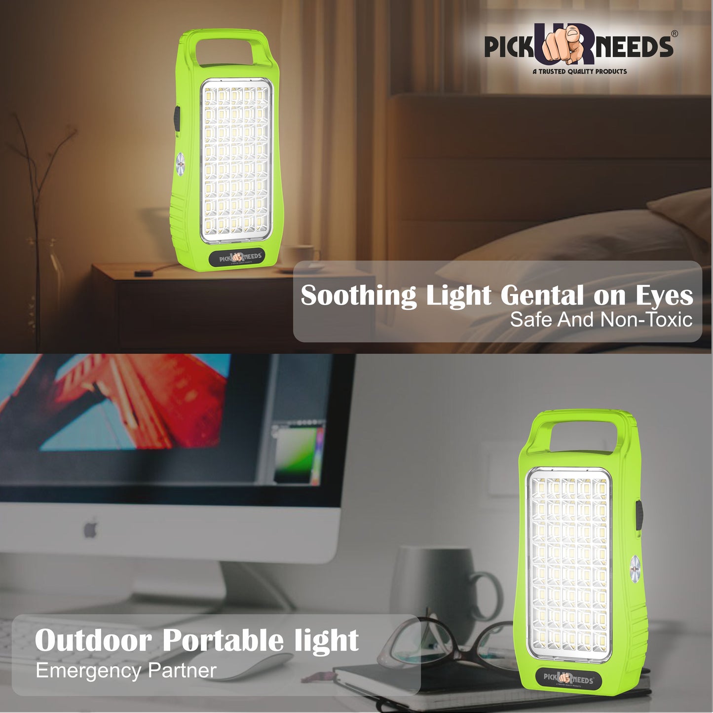 Pick Ur Needs 50W Rechargeable Emergency Light With 40 SMD Big LED 4500mAh Long Battery Backup 8 hrs Lantern Emergency Light