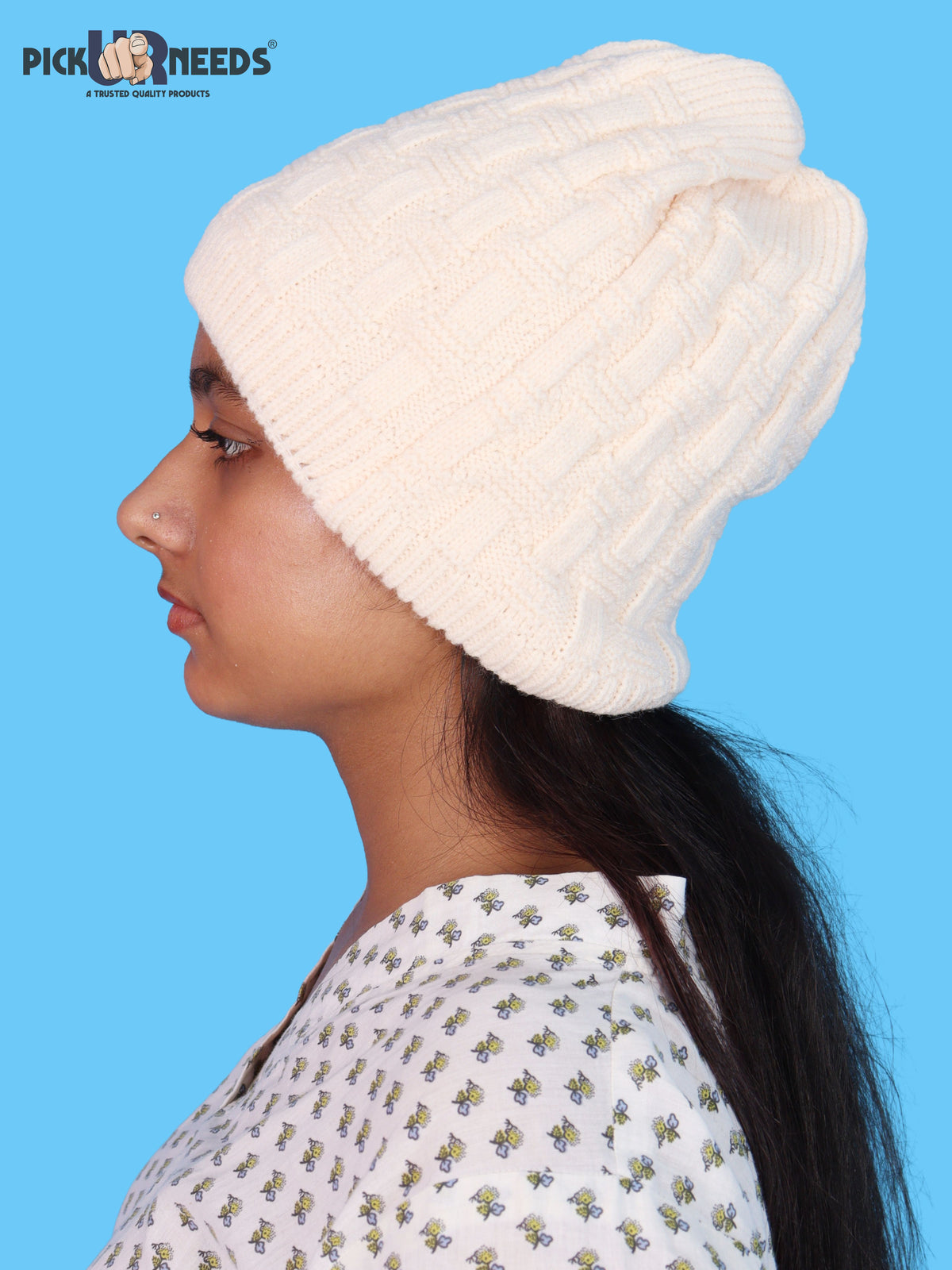 Pick Ur Needs Stylish Winter Cap for Women & Girls Warm Cozy Stretchable with Soft Knit Fabric