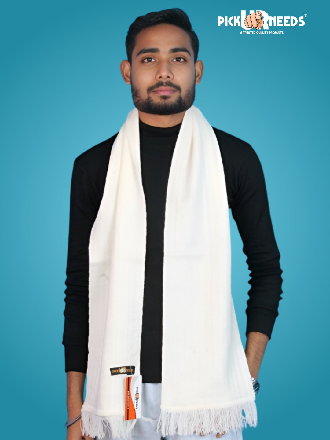 Pick Ur Needs Men’s Winter Woolen Muffler Soft & Warm Knitted Scarf with Fringes Premium Warm Mufflers