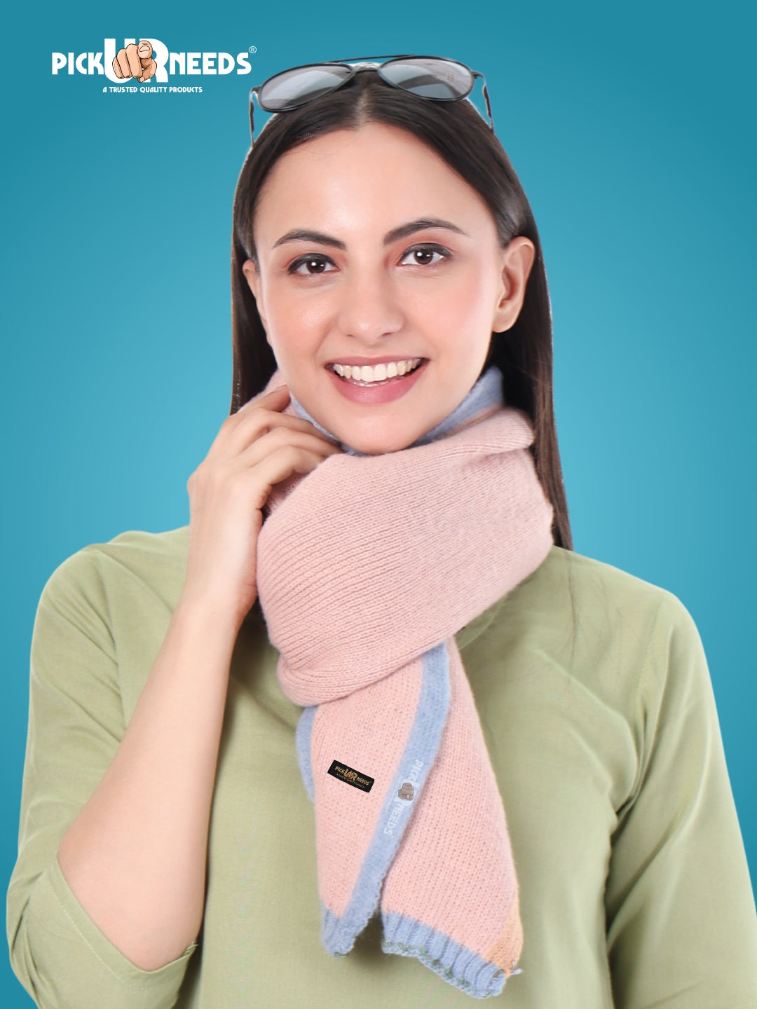 Pick Ur Needs Women's Knit Shawl Wrap with Border Soft, Warm & Lightweight Winter Stole Elegant Tan Bordered Scarf for Girls