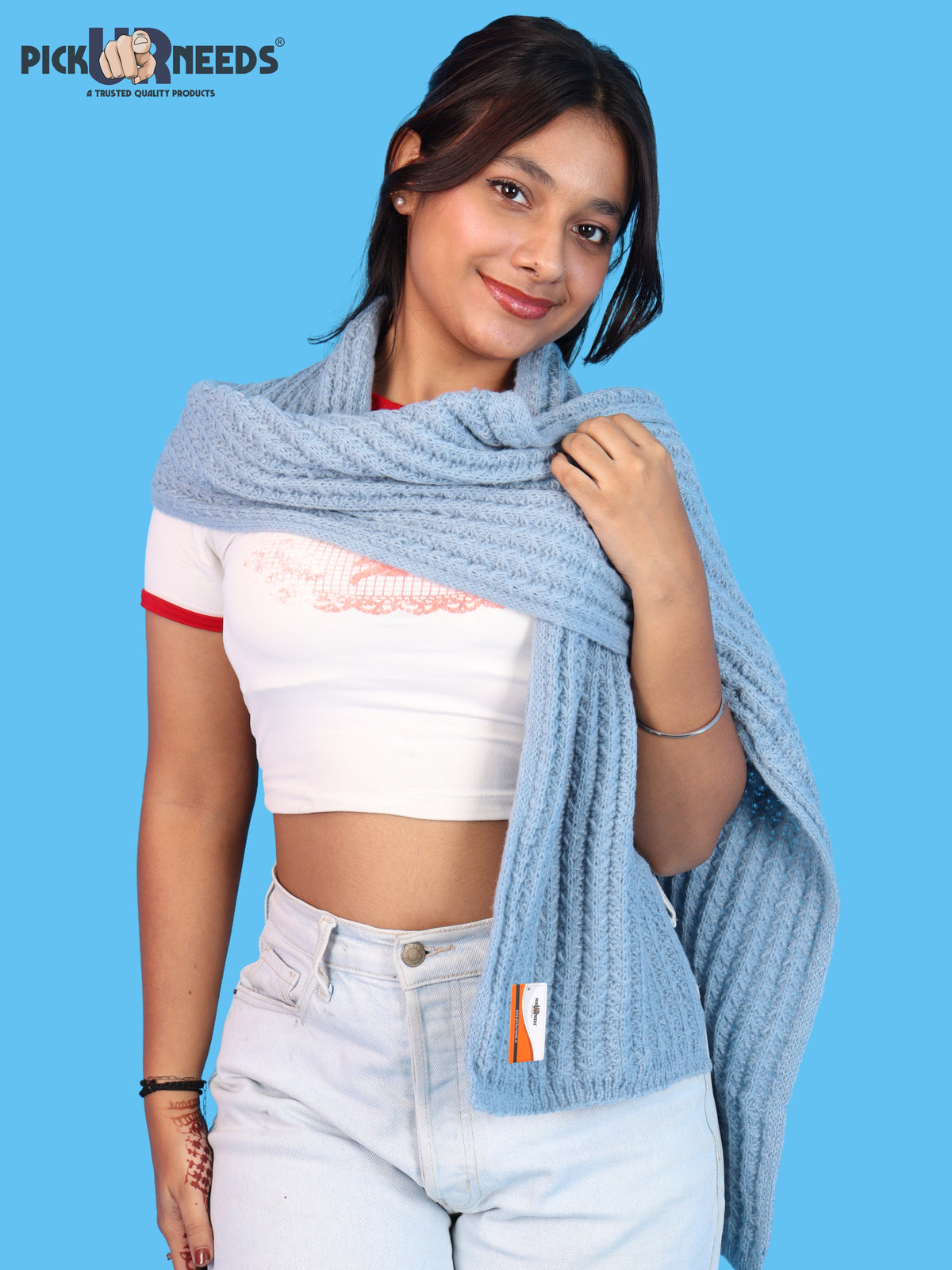Pick Ur Needs Women Girls Premium Knitted Muffler Soft Cozy Winter Neck Scarf Long Warm Wrap Stylish Winter Accessory