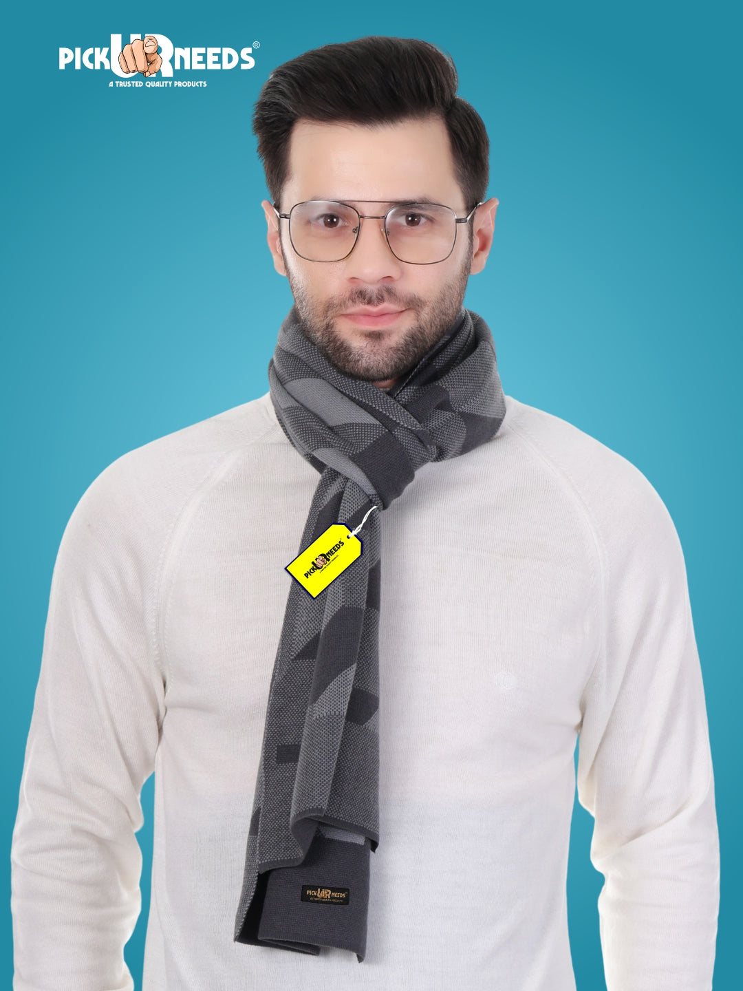 Pick Ur Needs Men’s Premium Winter Wool Muffler – Soft & Warm Knitted Scarf for Casual, Office & Travel Stylish Stripe Design