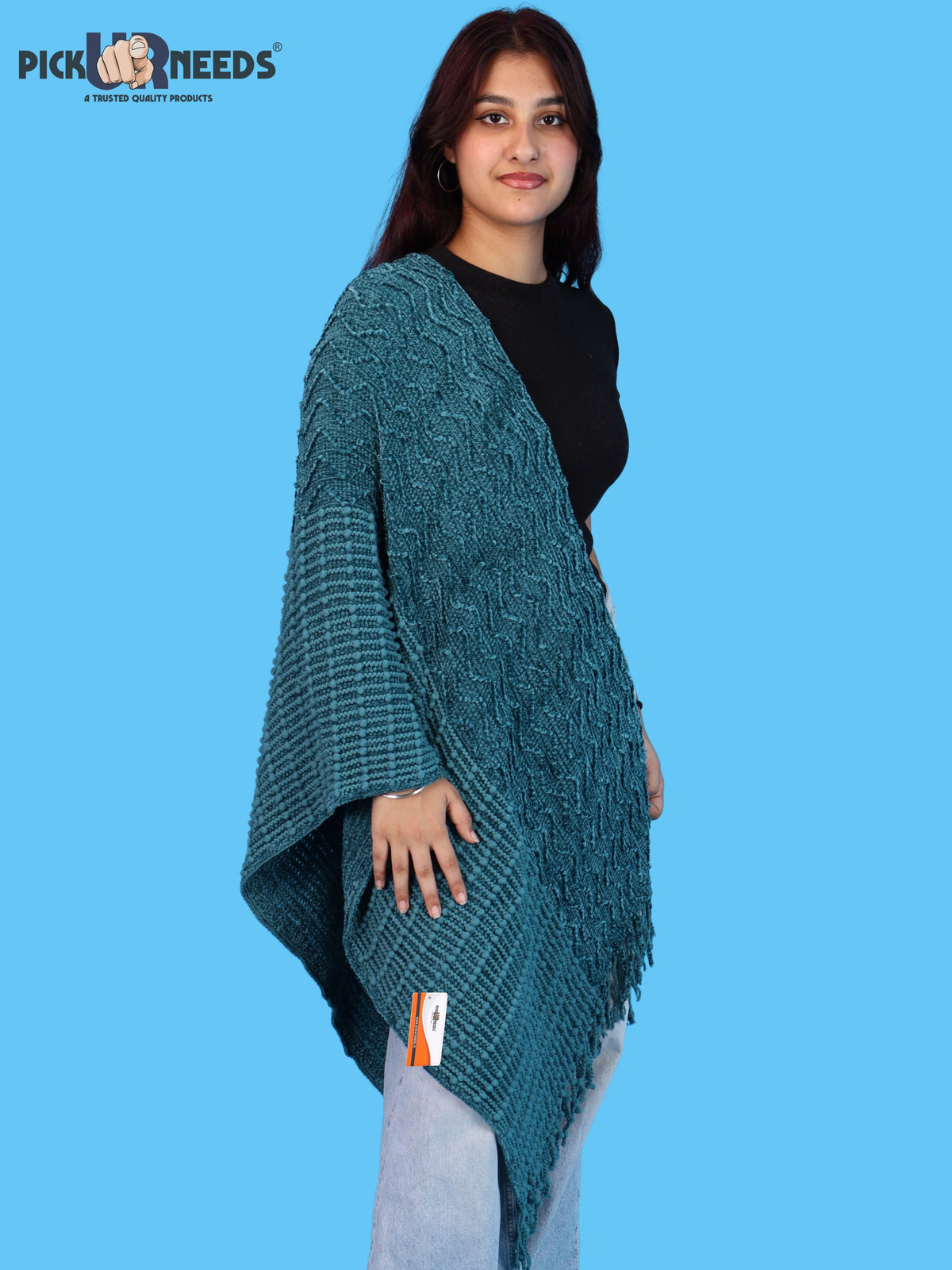 Pick Ur Needs Premium Winter Stole & Muffler for Women Soft Woven Textured Wrap with Elegant Fringes Warm Shawl