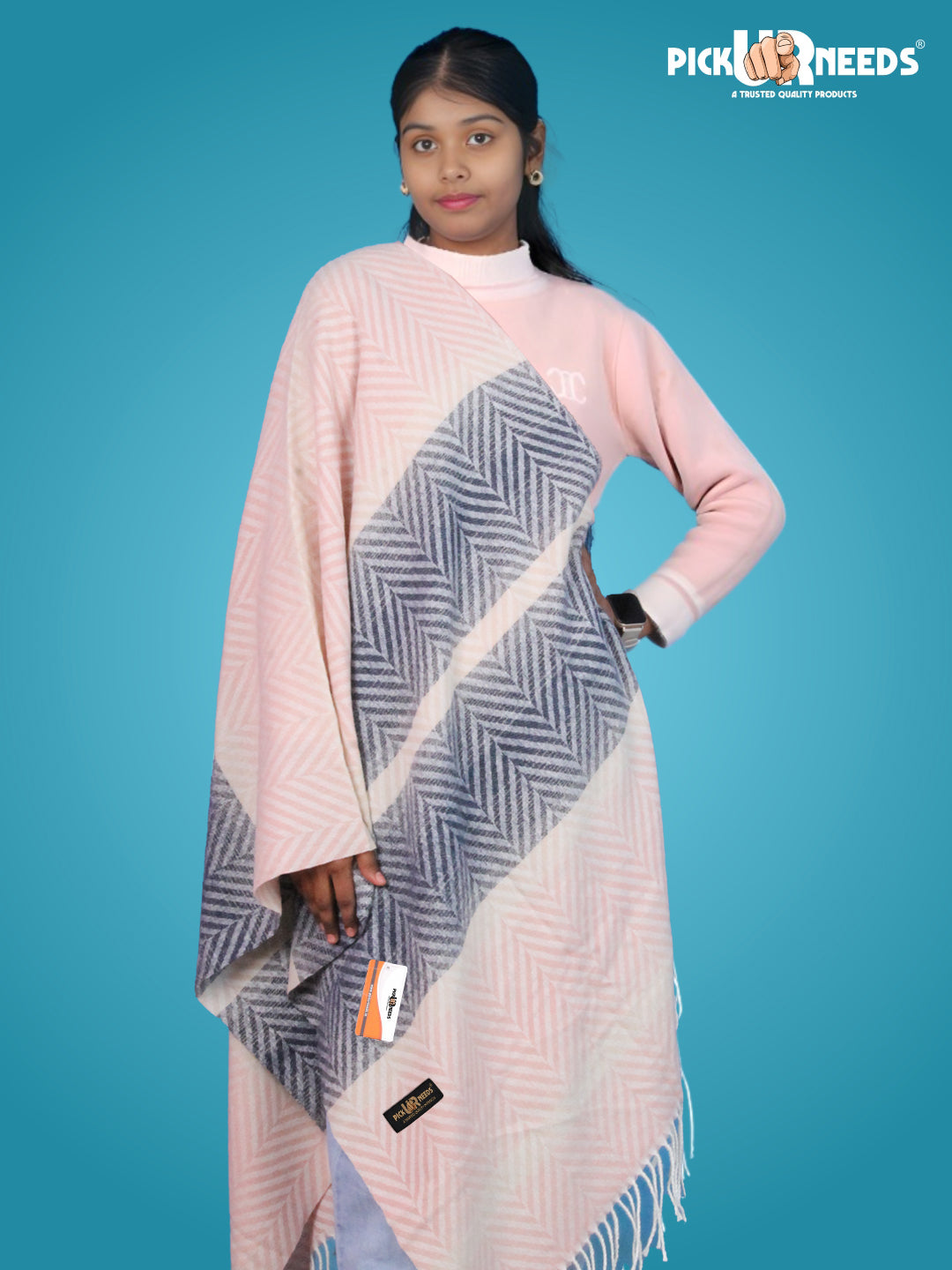 Pick Ur Needs Women's Designer Shawl Cozy Winter Wrap Soft Lightweight Shawl for Office & Travel