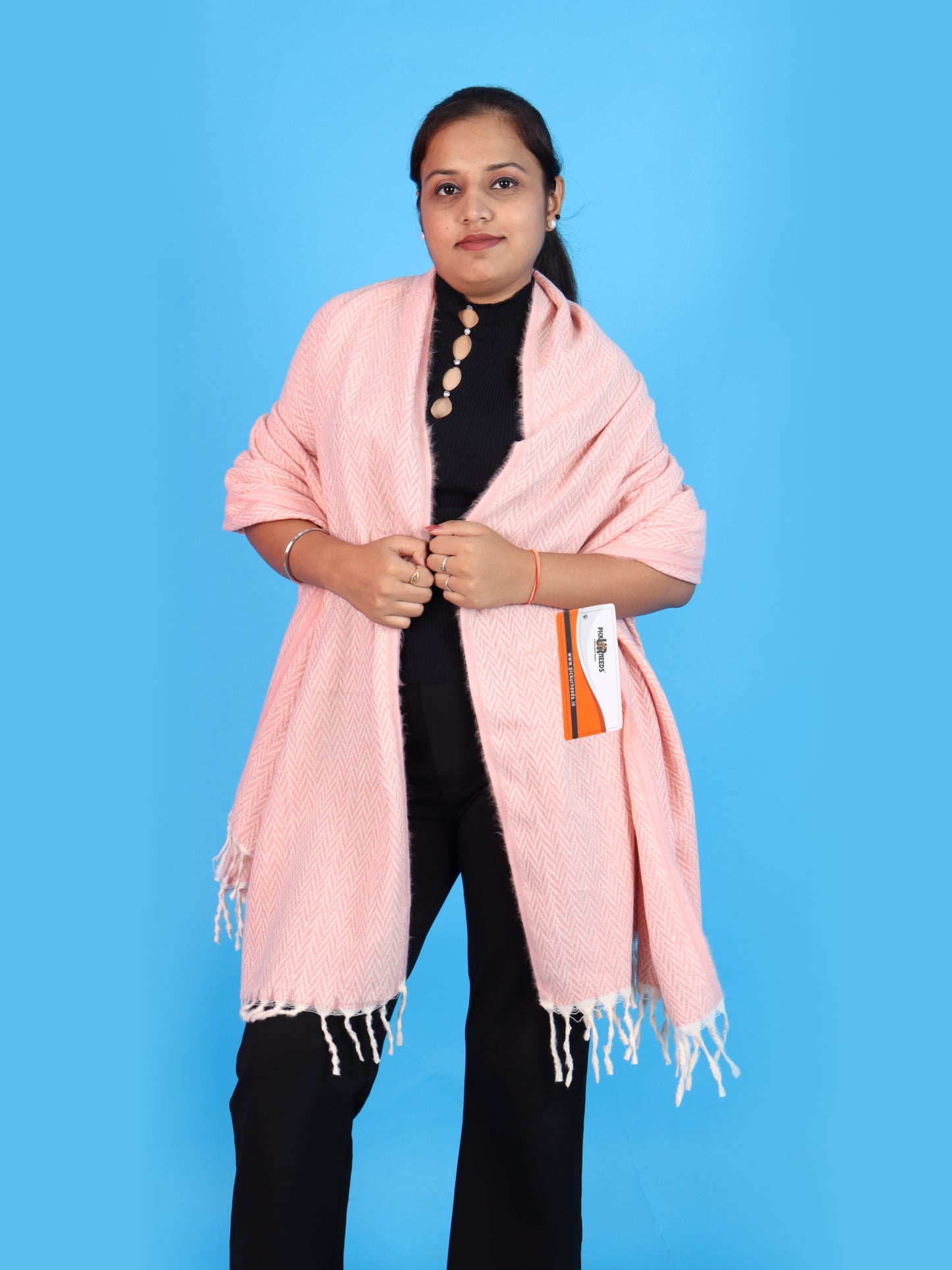 Pick Ur Needs Women’s Winter Muffler Shawl Soft & Warm Knitted Herringbone Wrap with Elegant Fringe Stole For Girls