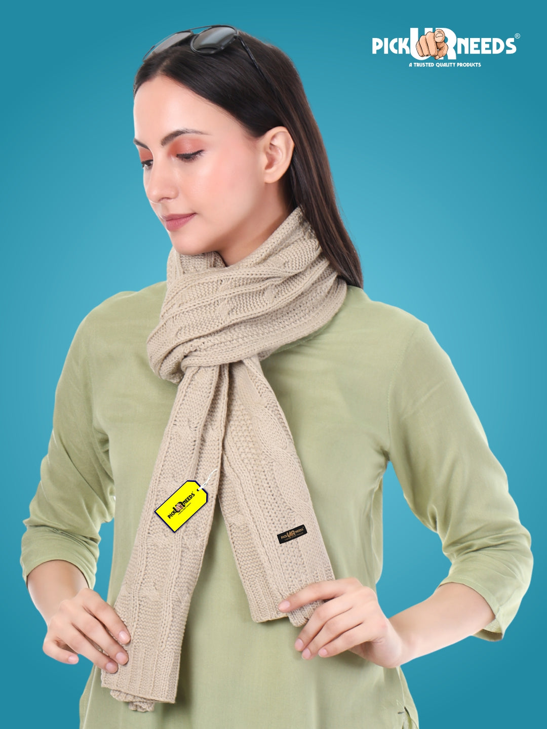 Pick Ur Needs Women’s Woolen Muffler Soft & Warm Knitted Scarf Winter Neck Wrap Premium Acrylic Wool Stylish Hand-Washable