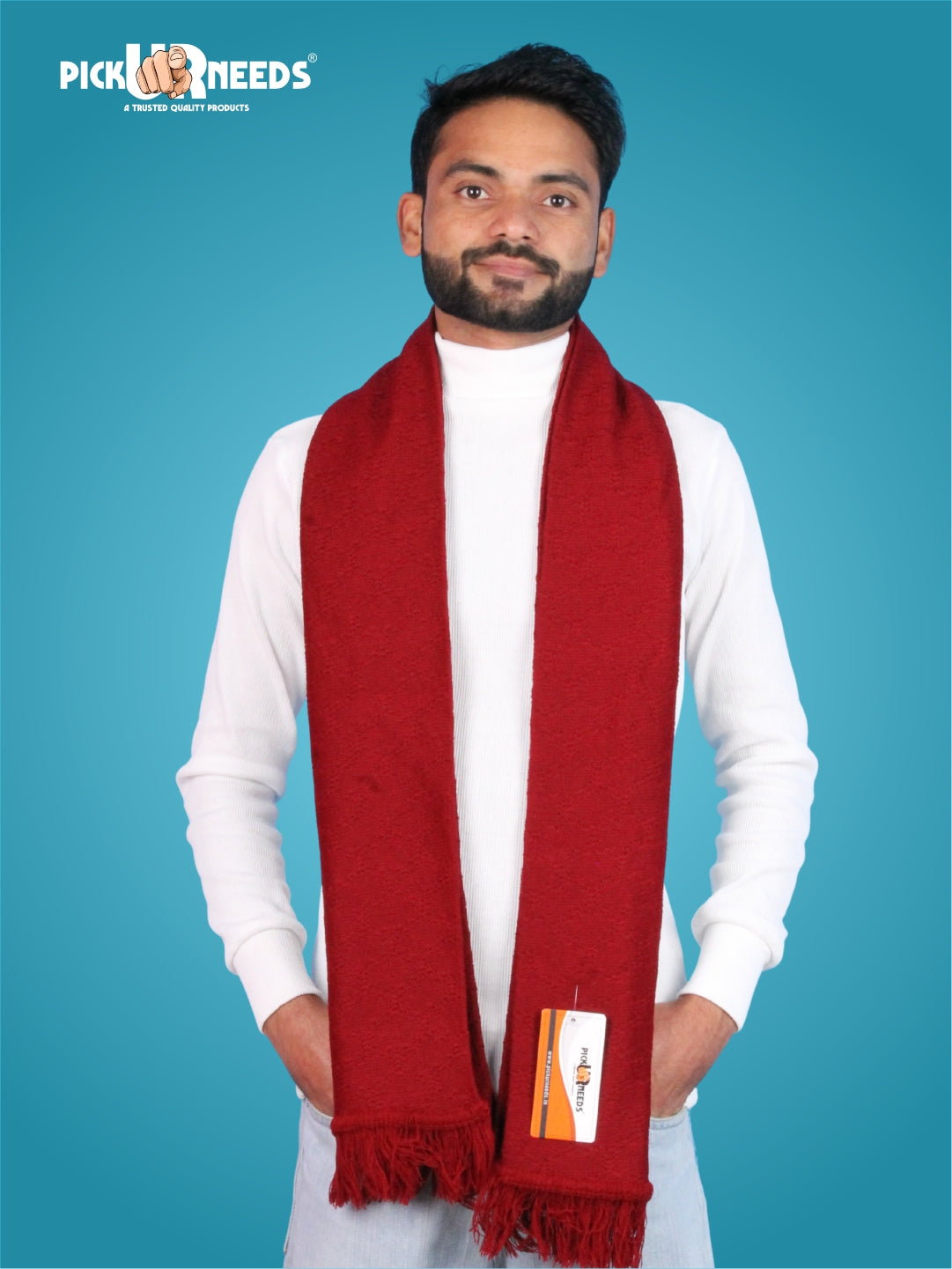 Pick Ur Needs Premium Soft Winter Muffler for Men Lightweight Warm Woolen Scarf Stylish Neck Muffler for Outdoor & Casual Use