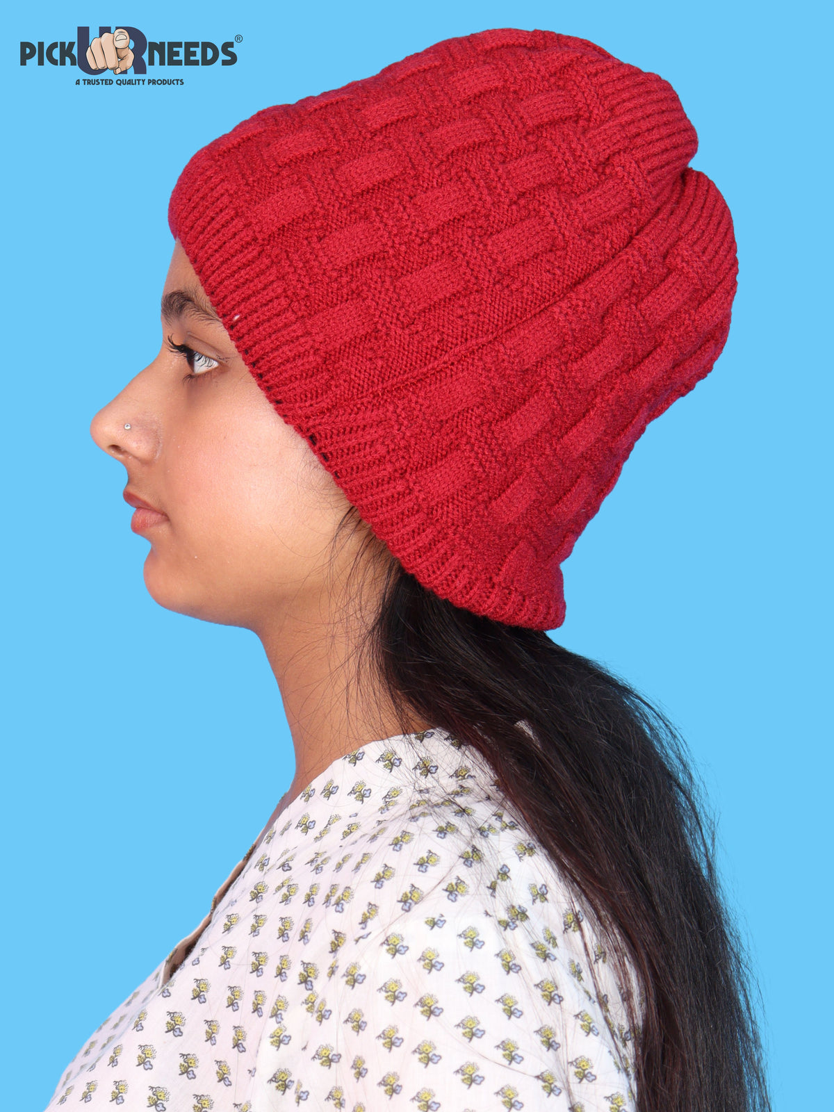 Pick Ur Needs Stylish Winter Cap for Women & Girls Warm Cozy Stretchable with Soft Knit Fabric