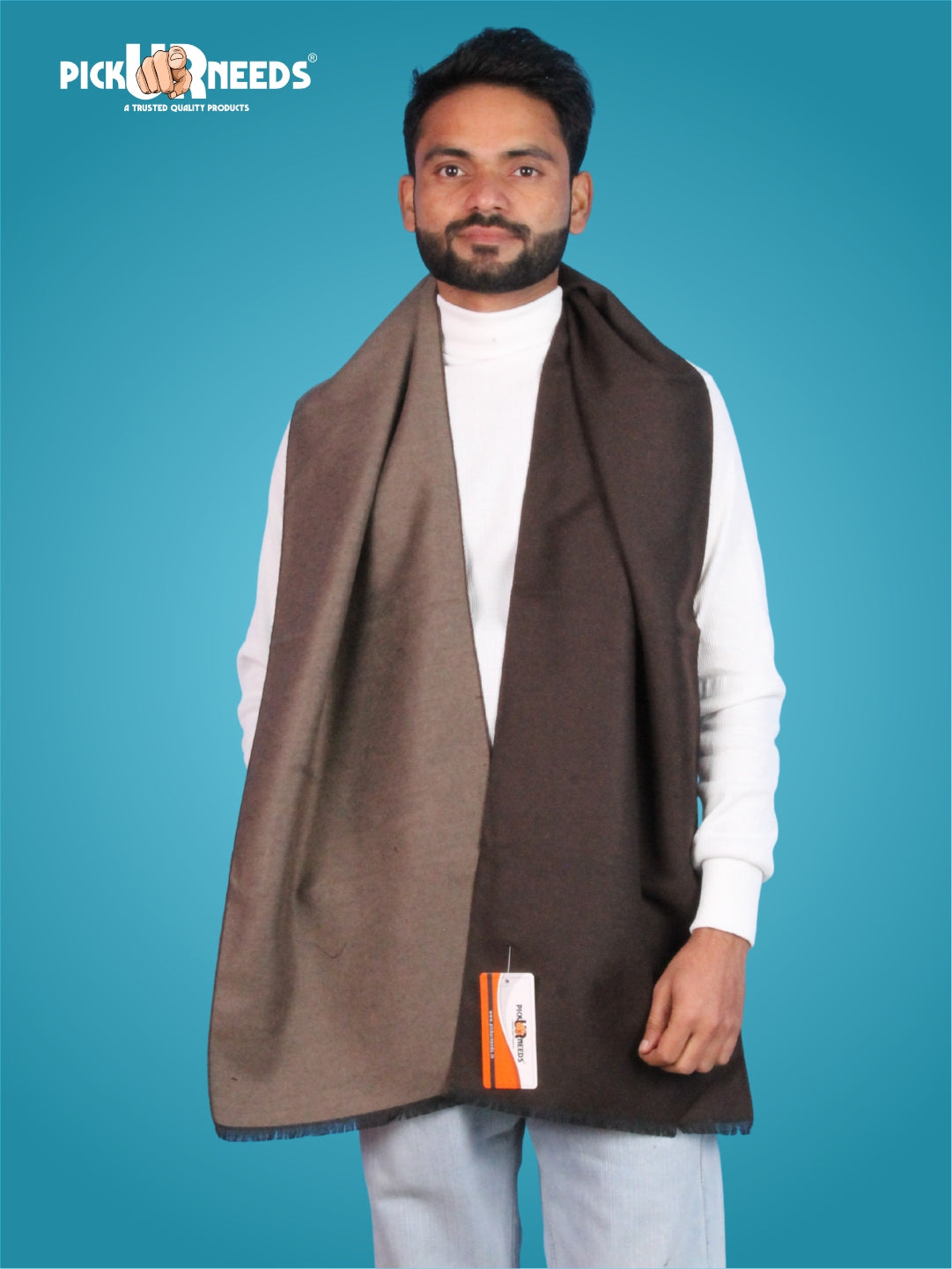 Pick Ur Needs Reversible Winter Muffler for Men Dual-Color Soft Woolen Scarf Warm, Stylish & Lightweight Muffler for Casual, Office & Outdoor Wear