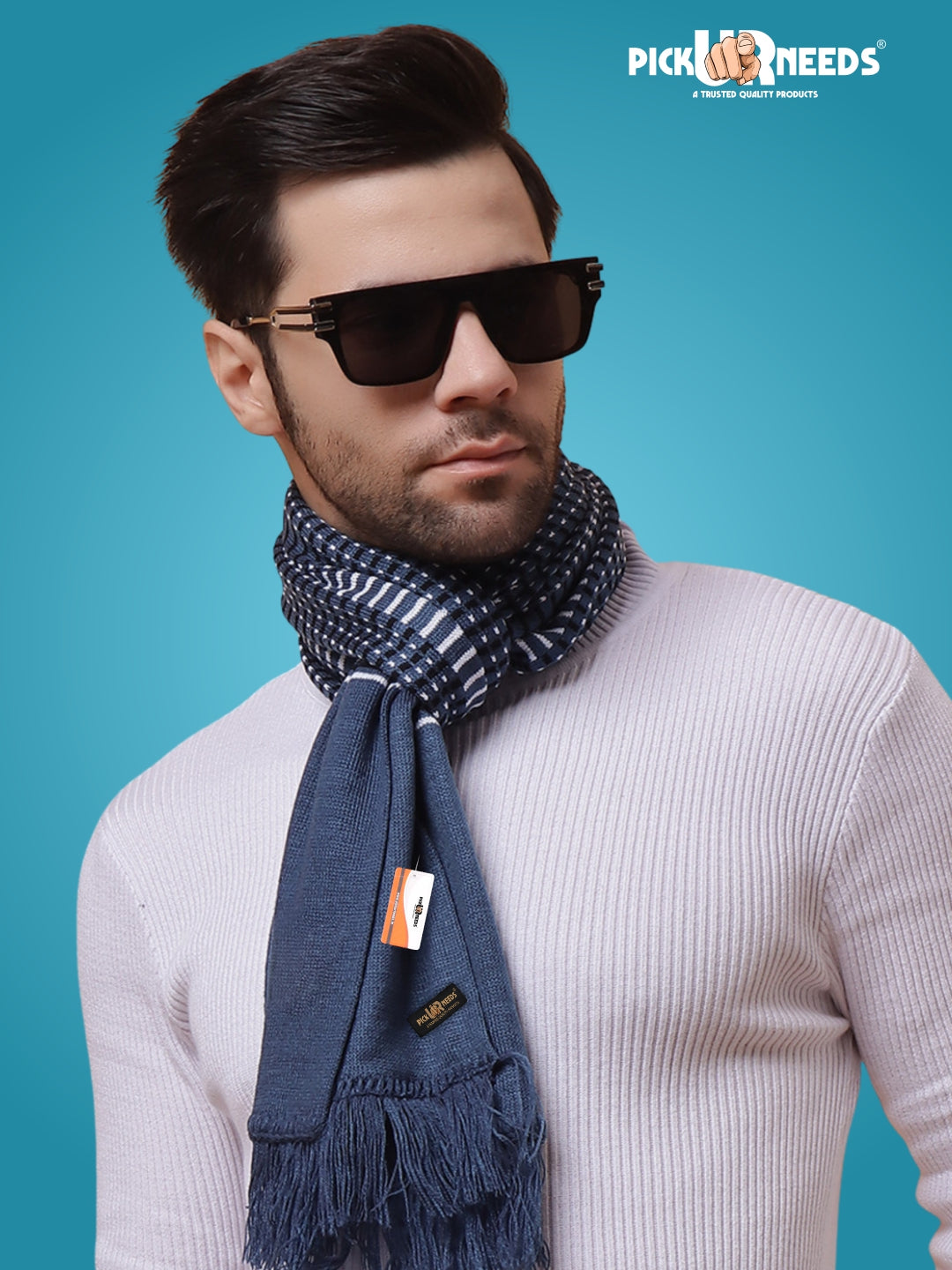 Pick Ur Needs Premium Winter Muffler for Men Soft Woolen Knitted Scarf for Warmth & Style