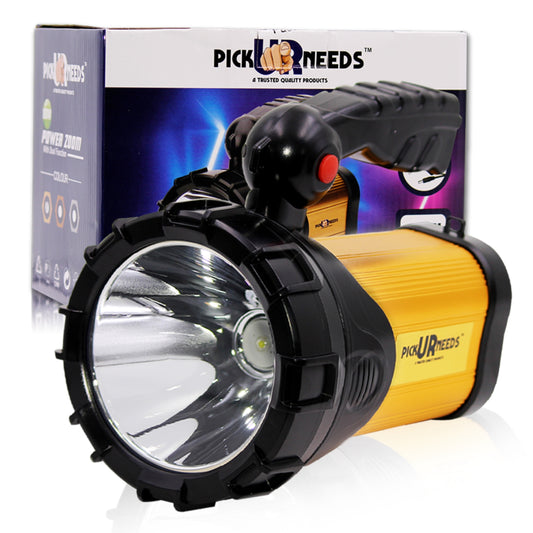 Pick Ur Needs 250W Kissan Long Range Rechargeable Emergency Search Torch | High Power LED Spotlight | 4500mAh Lithium Battery | Handheld Torch with Charger