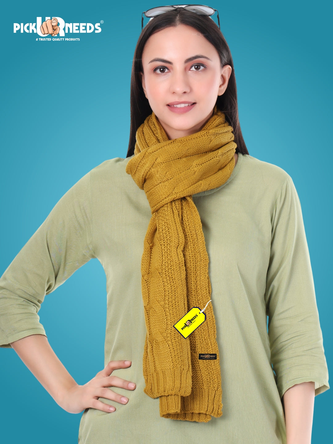 Pick Ur Needs Women’s Woolen Muffler Soft & Warm Knitted Scarf Winter Neck Wrap Premium Acrylic Wool Stylish Hand-Washable