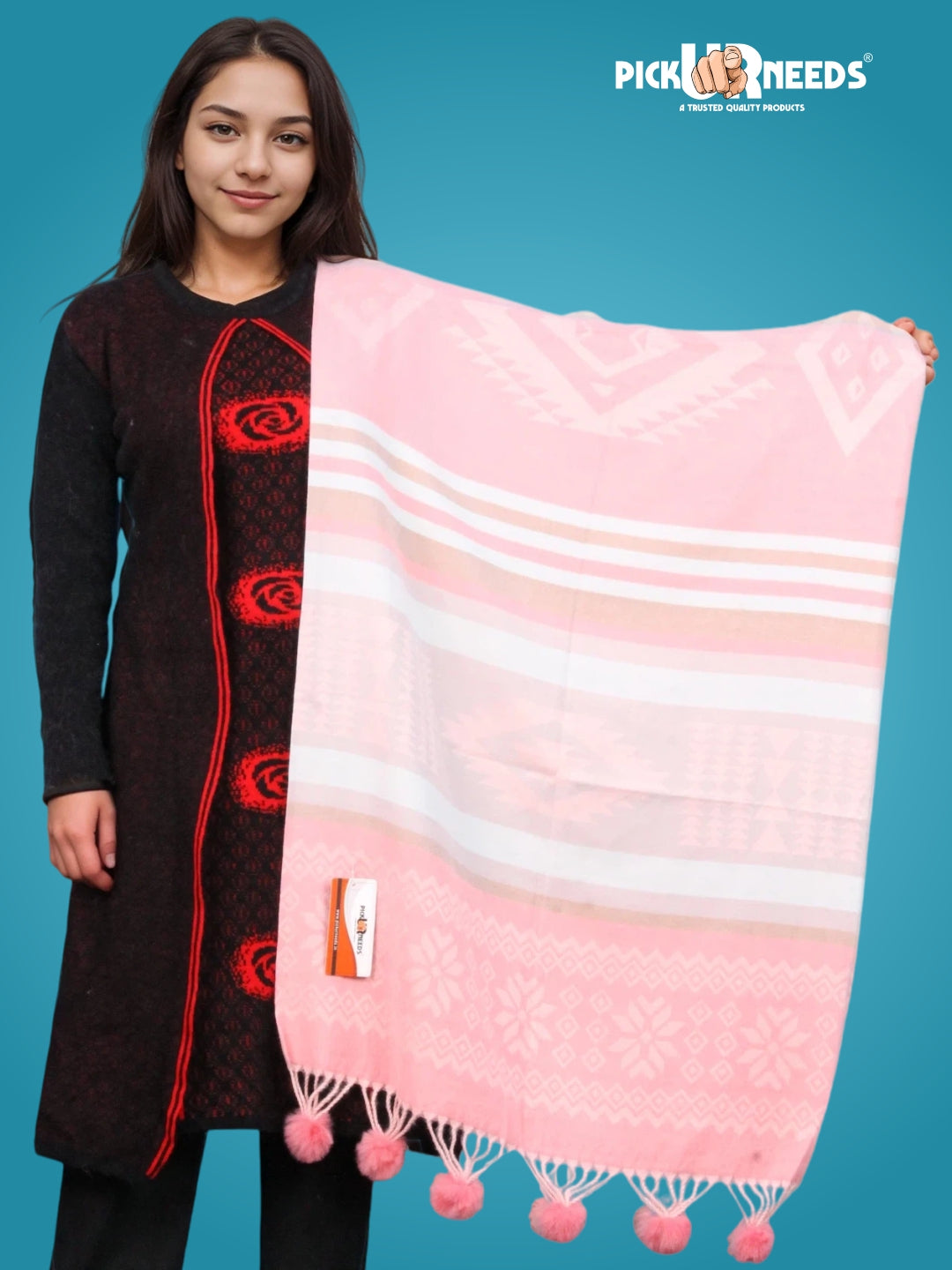Pick Ur Needs Women's Soft Winter Shaw Warm Wool Blend Wrap  Stylish Tassel Stole