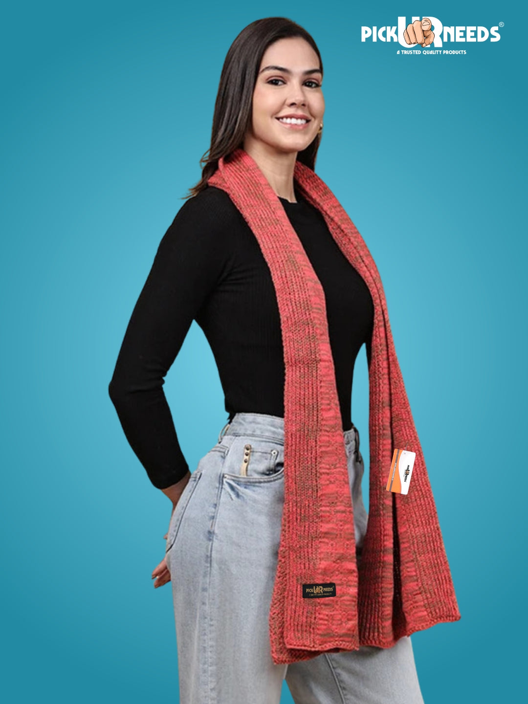 Pick Ur Needs Women’s Knitted Winter Scarf – Soft, Warm & Stylish Casual Long Muffler Stole for Girls