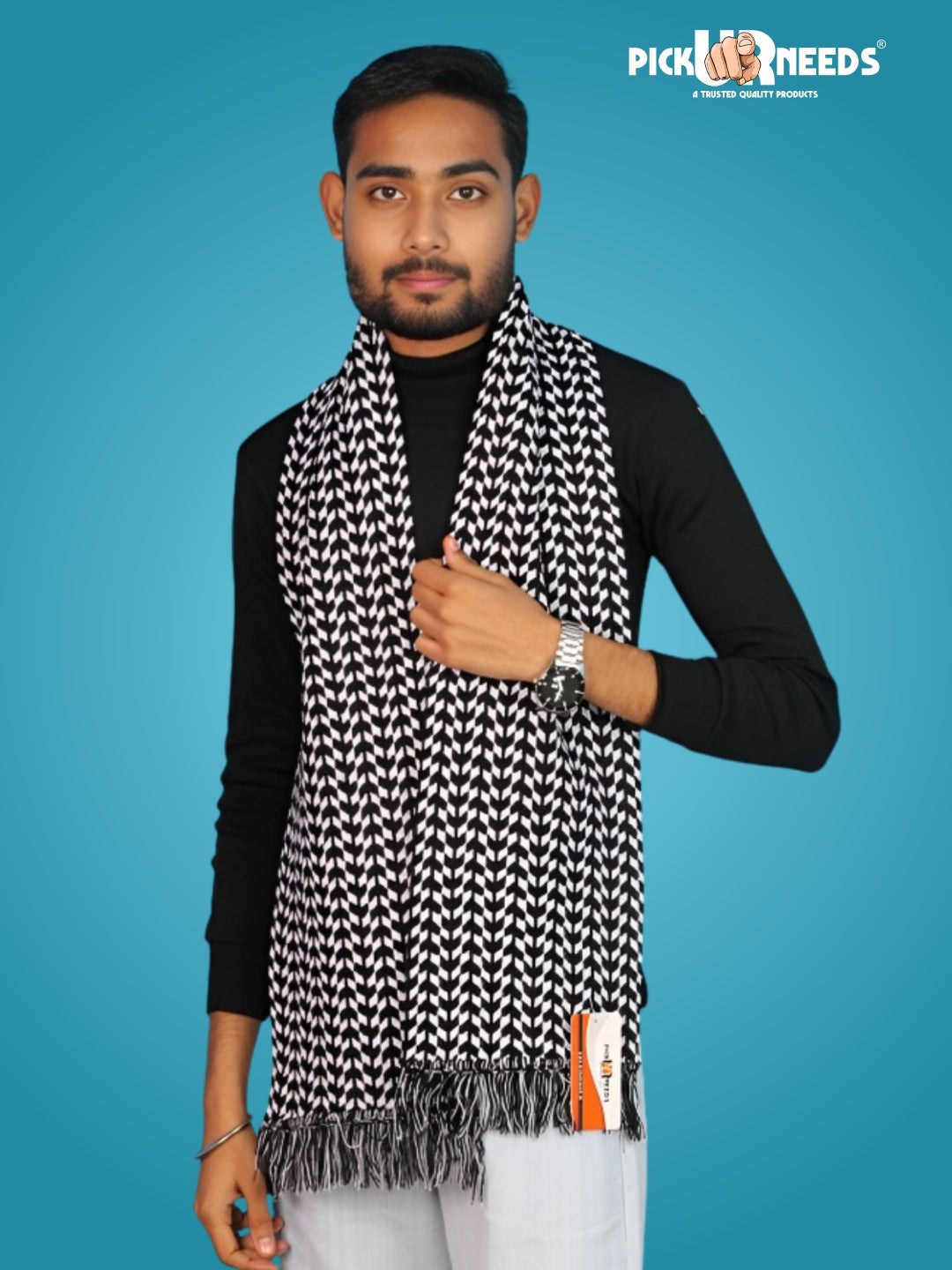 Pick Ur Needs Men’s Knit Winter Muffler Wool-Blend Scarf for Men Stylish Warm Muffler for Office, Casual & Travel Wear