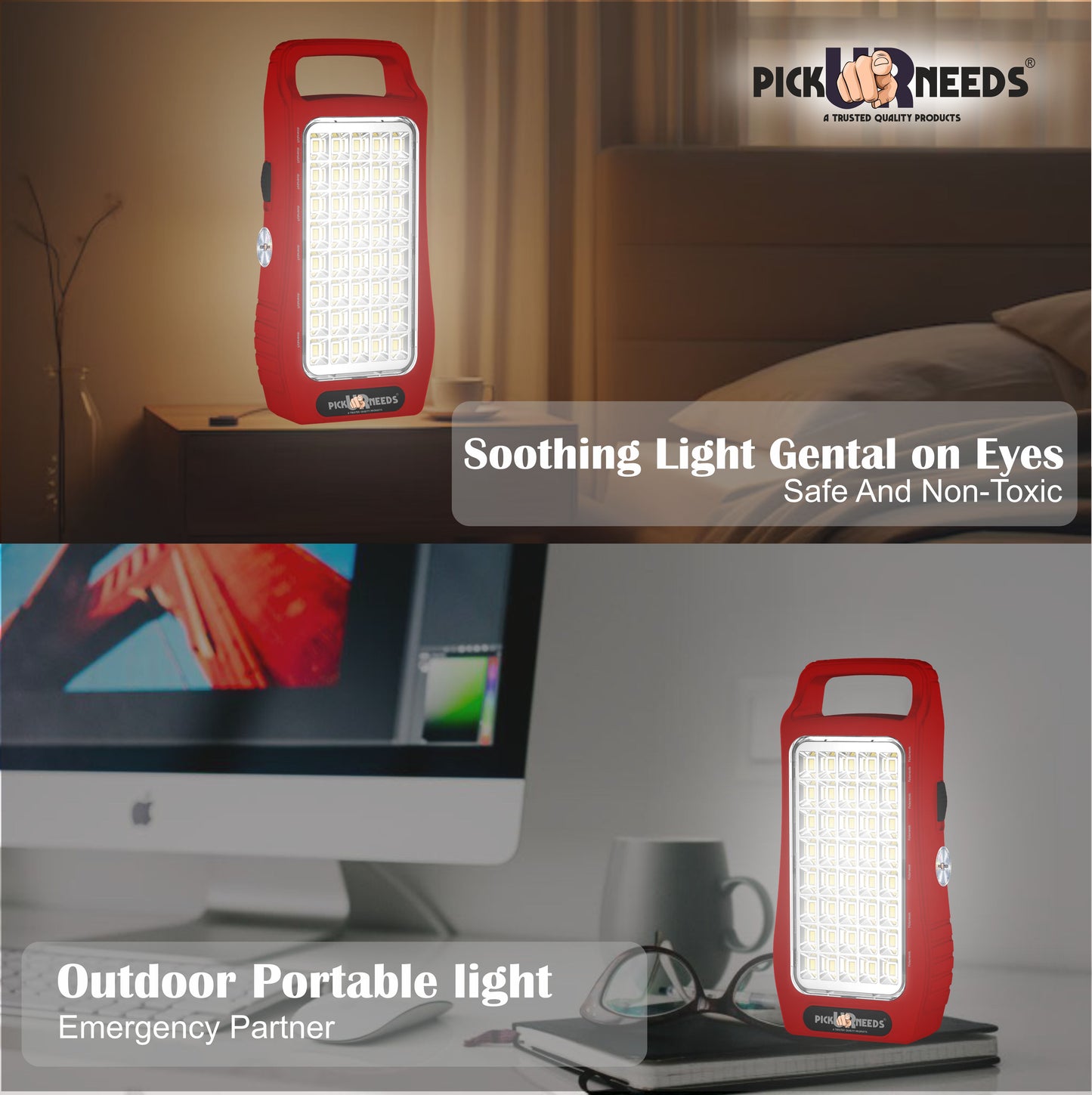 Pick Ur Needs 50W Rechargeable Emergency Light With 40 SMD Big LED 4500mAh Long Battery Backup 8 hrs Lantern Emergency Light