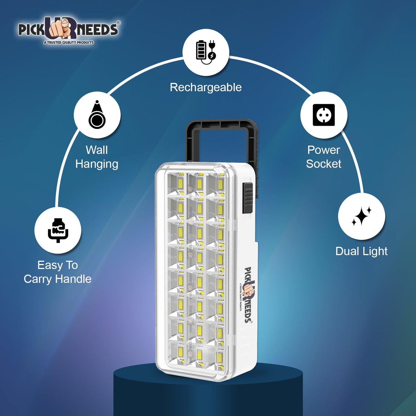 Pick Ur Needs High-Bright 24 LED with Rechargeable Emergency Floor Lantern Lamp Light