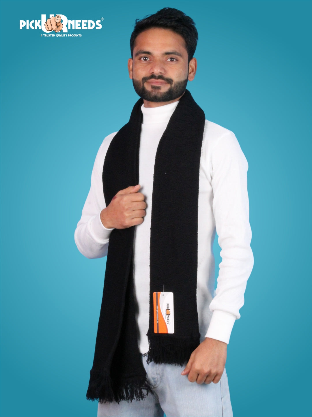Pick Ur Needs Premium Soft Winter Muffler for Men Lightweight Warm Woolen Scarf Stylish Neck Muffler for Outdoor & Casual Use