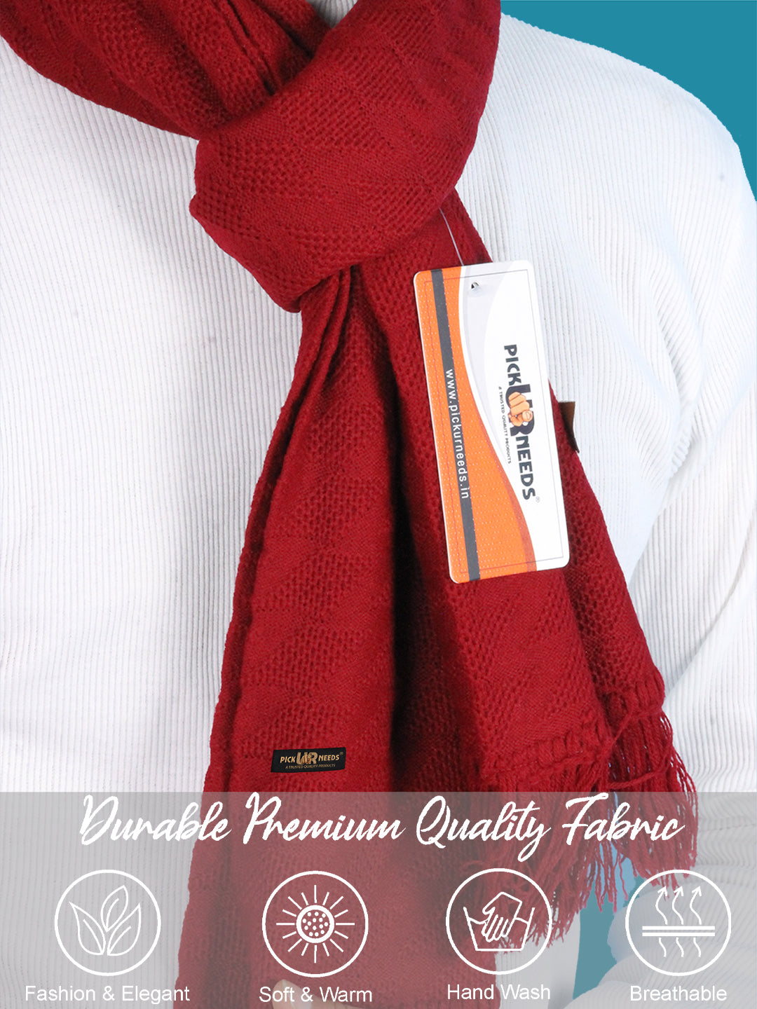 Pick Ur Needs Men’s Winter Muffler Soft Warm Woolen Scarf for Men Stylish Muffler for Office, Casual & Travel