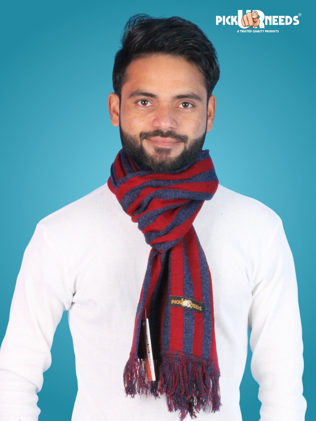 Pick Ur Needs Premium Soft Winter Muffler for Men Stylish Striped Woolen Scarf Warm & Comfortable