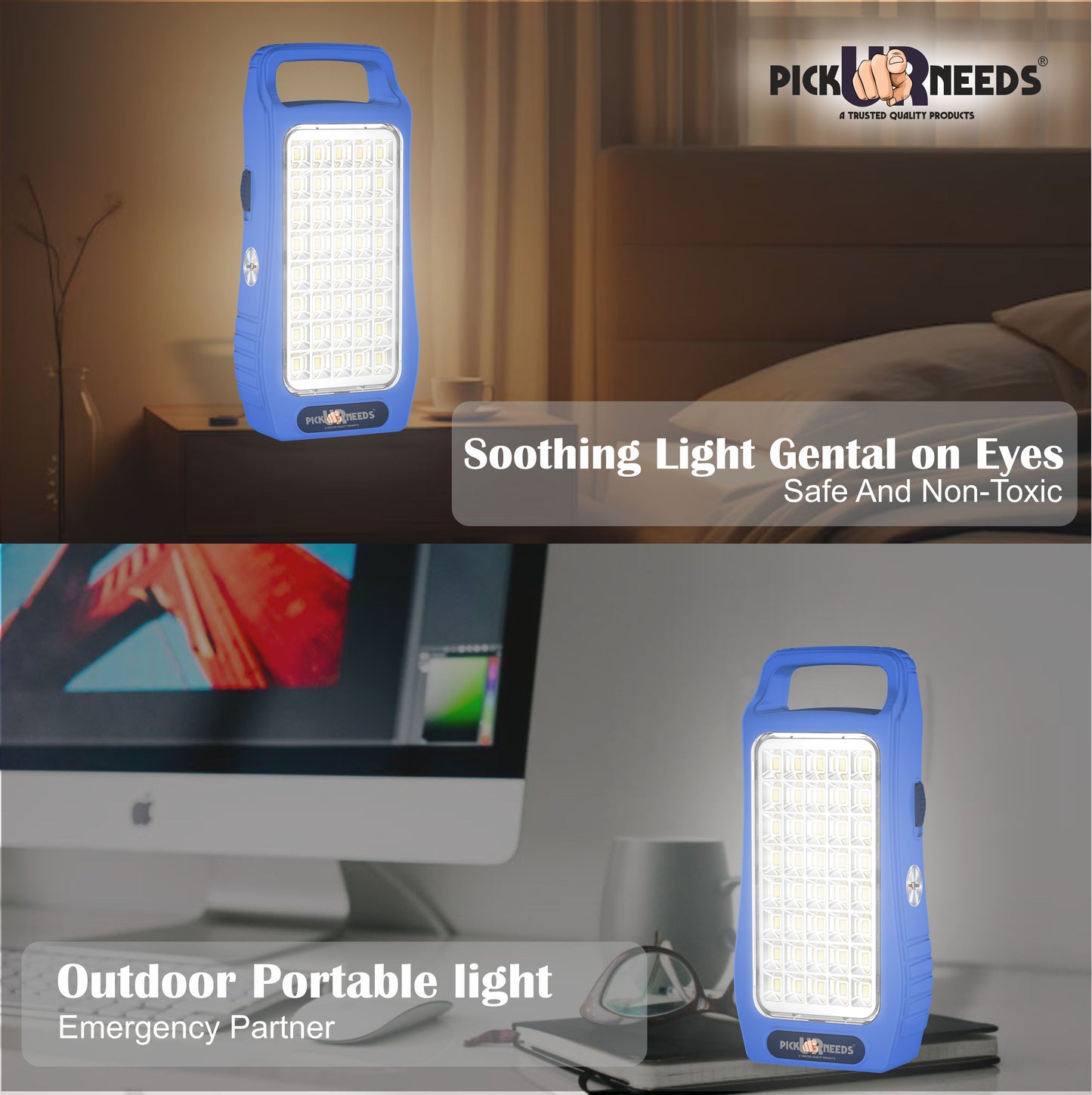 Pick Ur Needs 50W Rechargeable Emergency Light With 40 SMD Big LED 4500mAh Long Battery Backup 8 hrs Lantern Emergency Light