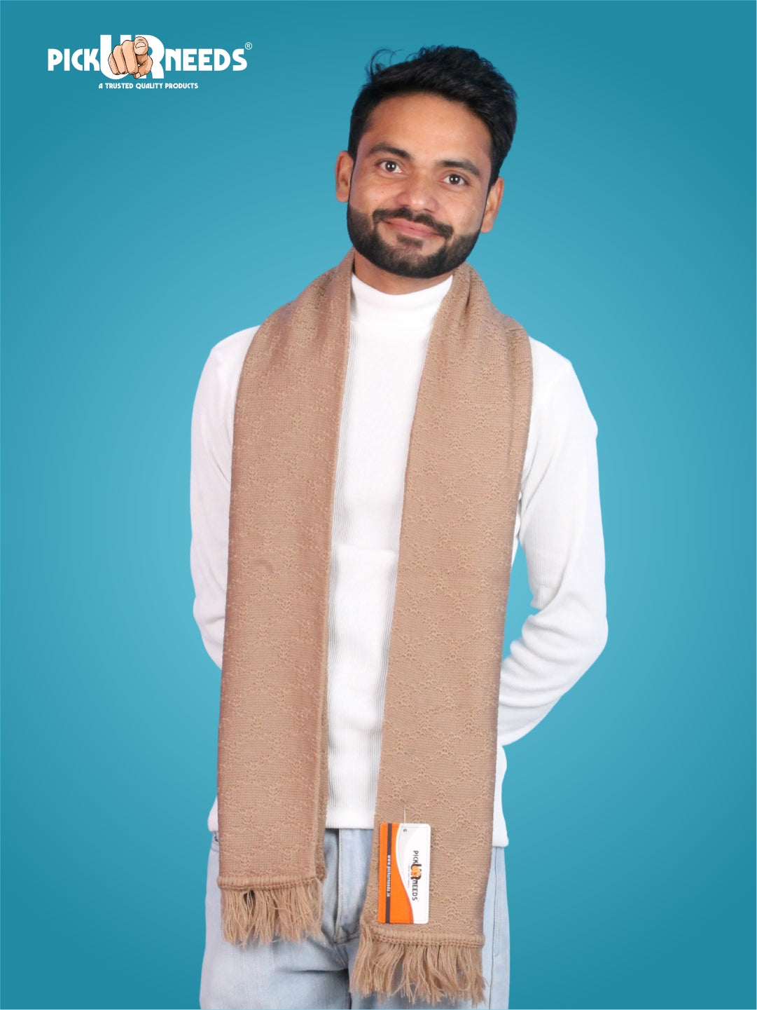 Pick Ur Needs Premium Soft Winter Muffler for Men Lightweight Warm Woolen Scarf Stylish Neck Muffler for Outdoor & Casual Use