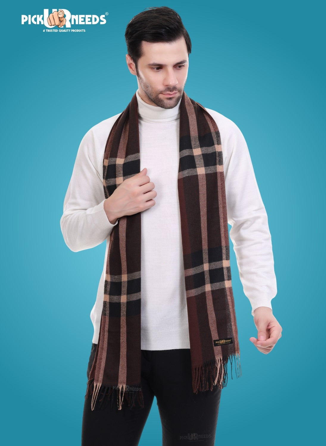 Pick Ur Needs Stylish Men’s Muffler – Warm, Soft & Trendy Winter Accessory