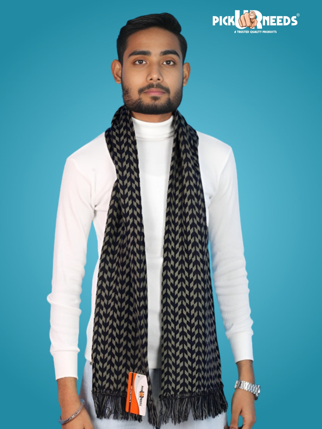 Pick Ur Needs Men’s Knit Winter Muffler Wool-Blend Scarf for Men Stylish Warm Muffler for Office, Casual & Travel Wear
