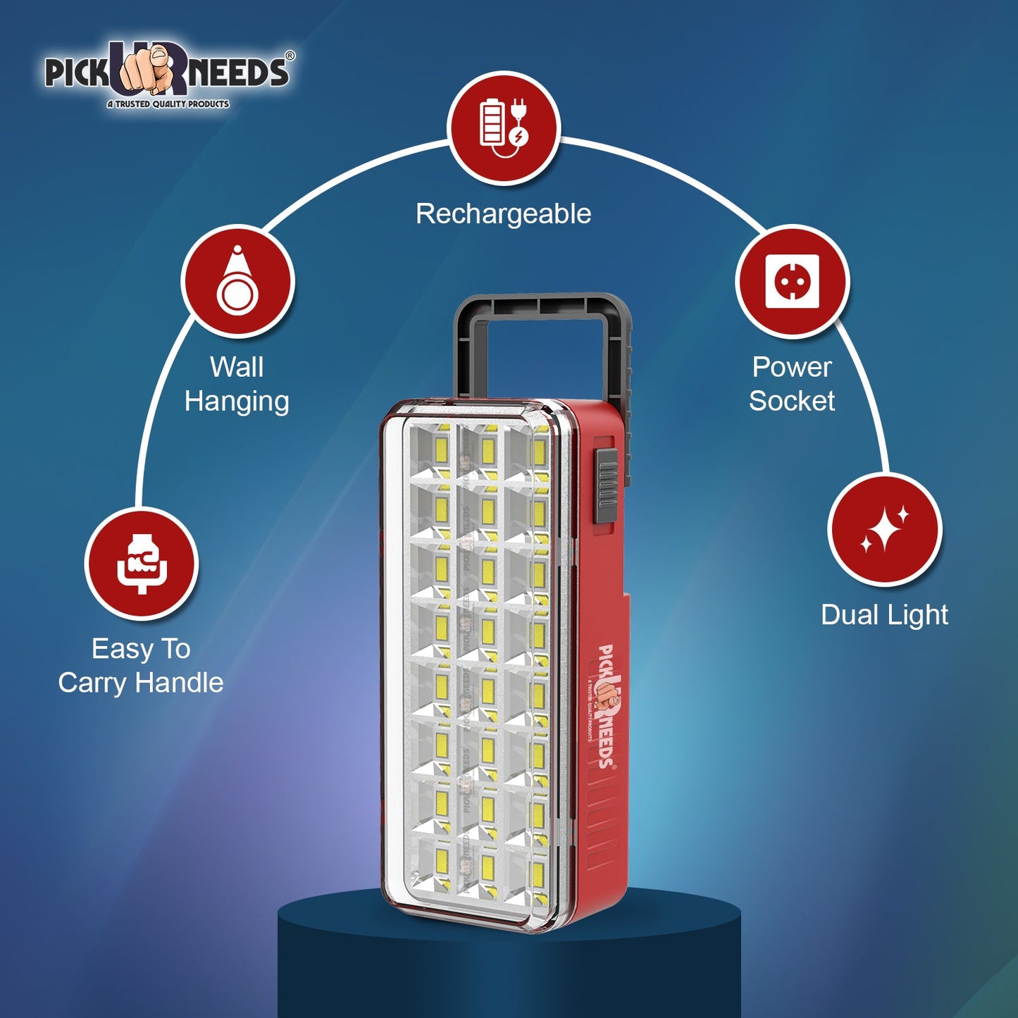Pick Ur Needs High-Bright 24 LED with Rechargeable Emergency Floor Lantern Lamp Light