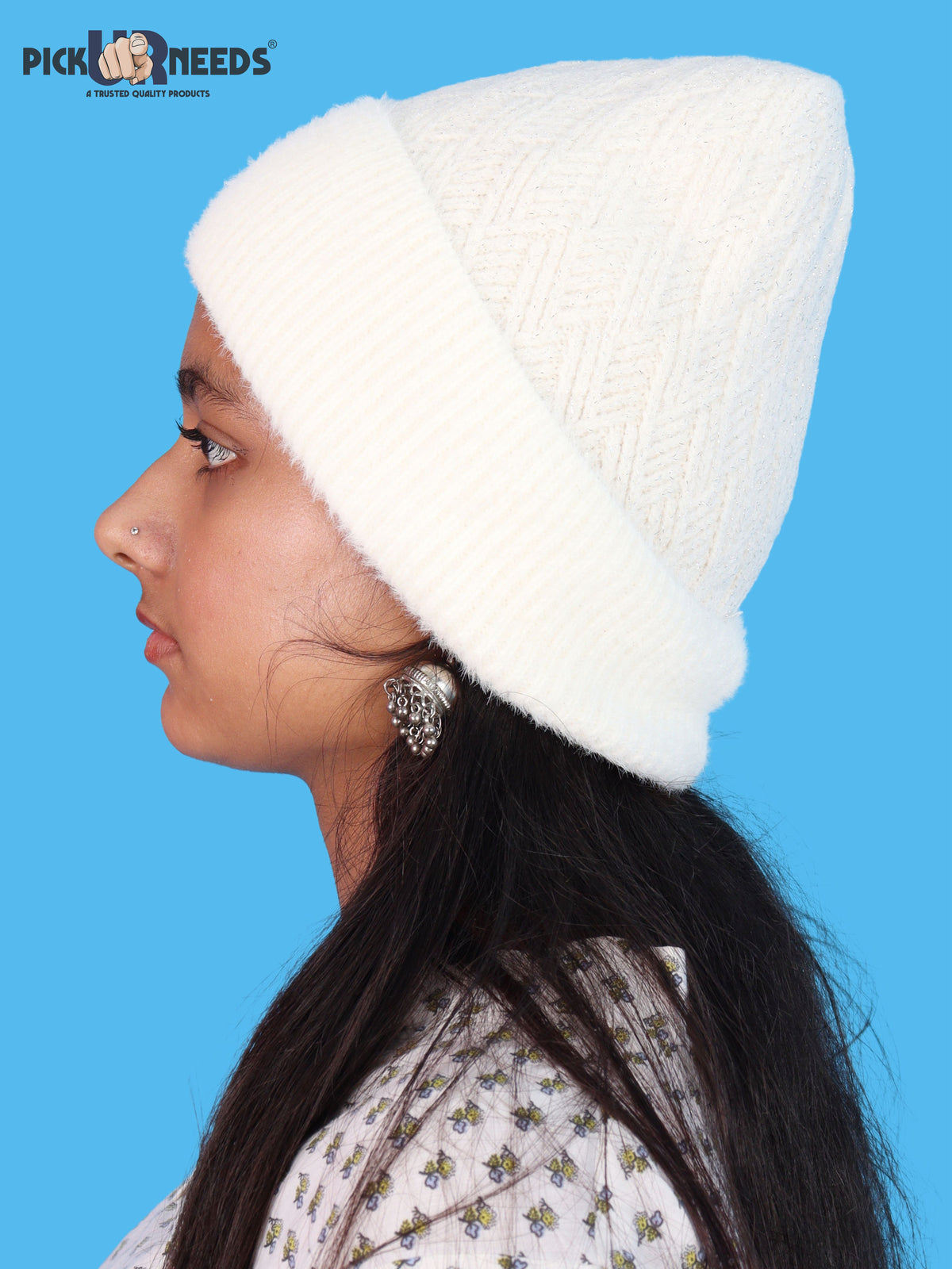 Pick Ur Needs Women & Girls Winter Beanie Cap Cozy & Soft Knitted Warm Hat with Stretchable Fit